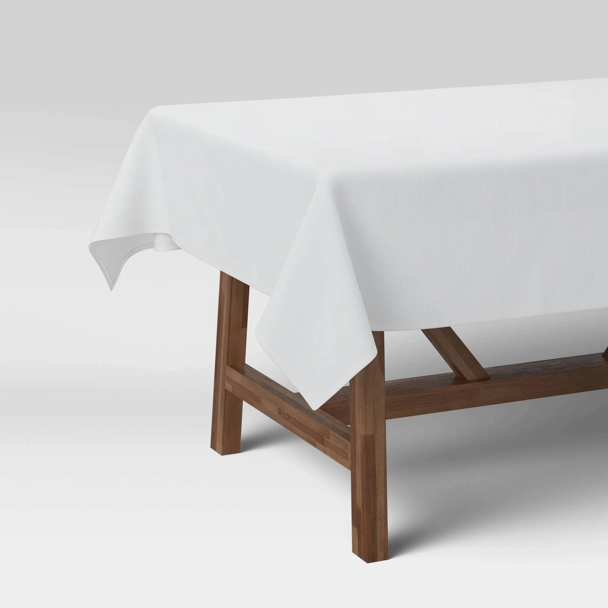 104" x 60" Solid Tablecloth White