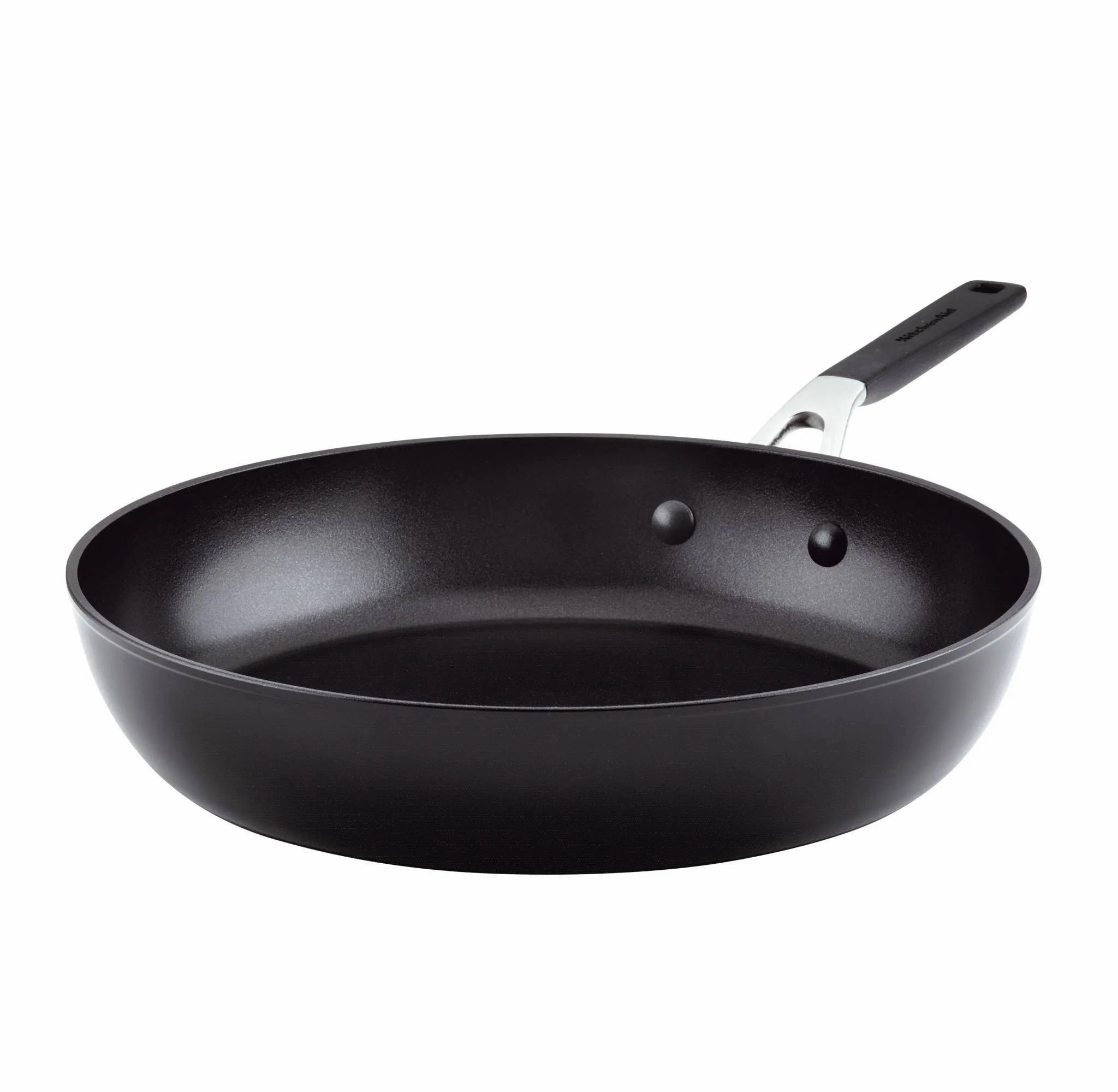 12.25" Hard Anodized Nonstick Skillet Black: Oven-Safe Cooking Pan, Silicone Handle, Gas & Electric Compatible (Se Description)