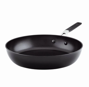 12.25" Hard Anodized Nonstick Skillet Black: Oven-Safe Cooking Pan, Silicone Handle, Gas & Electric Compatible (Se Description)