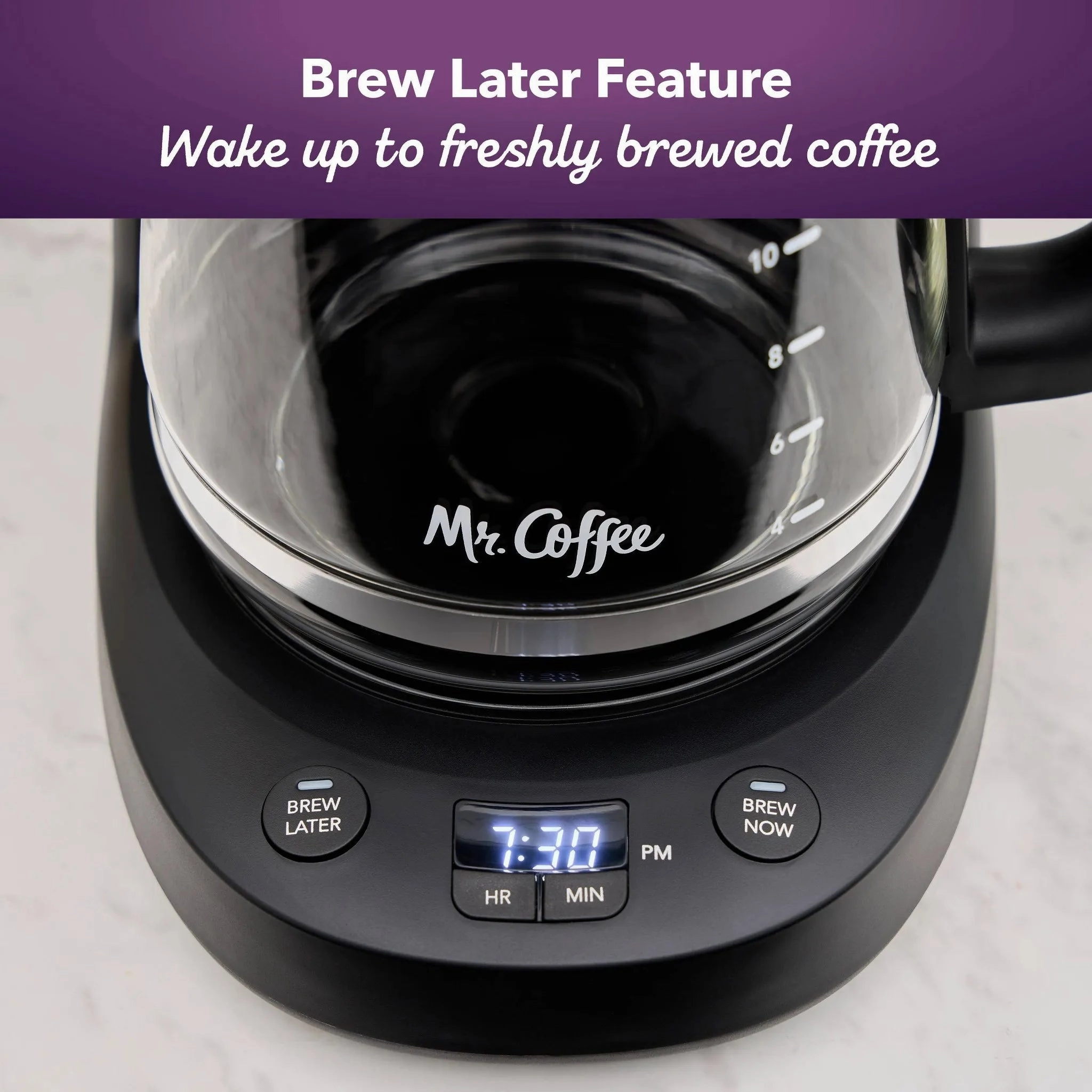 12-Cup Programmable Coffee Maker Black stainless steel