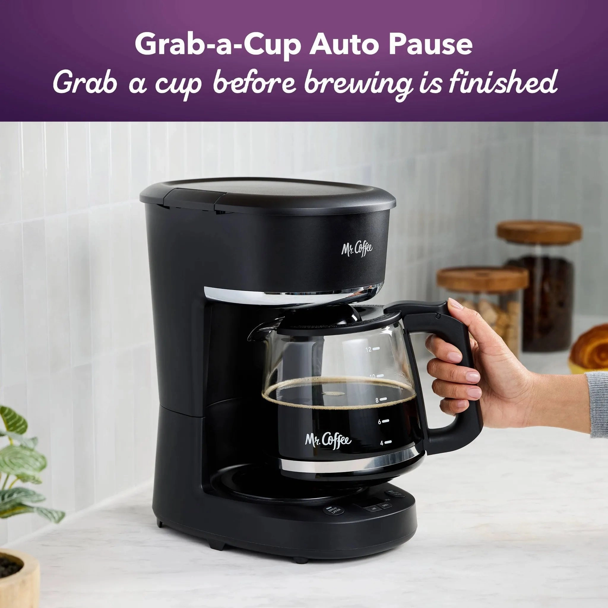 12-Cup Programmable Coffee Maker Black stainless steel