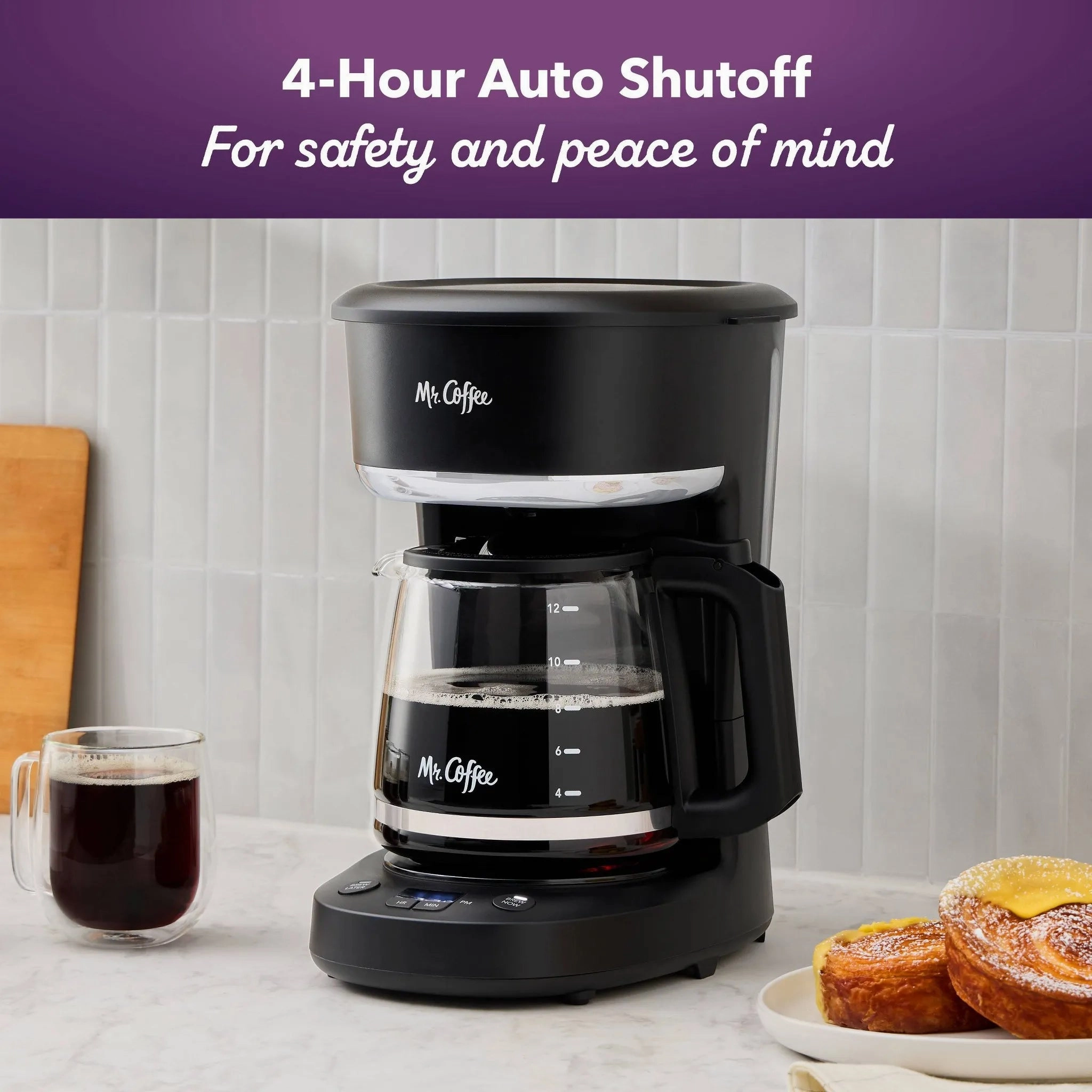 12-Cup Programmable Coffee Maker Black stainless steel