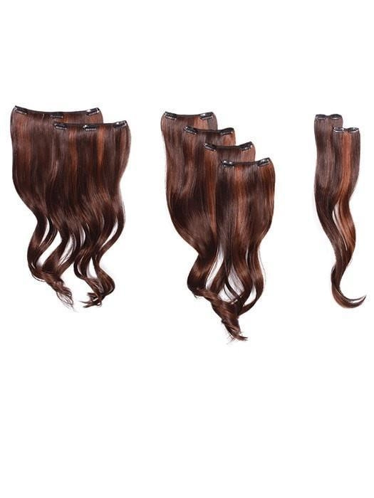 18" 8pc Wavy Extension Kit Hairpiece by Hairdo | Heat Friendly Synthetic | Clearance Sale Open Box (Unworn - Like New)