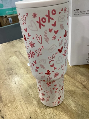 24oz Love Doodles Straw Tumbler