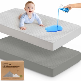 2-Pack Mavy Protect  Waterproof Crib Mattress Protector (Granite)