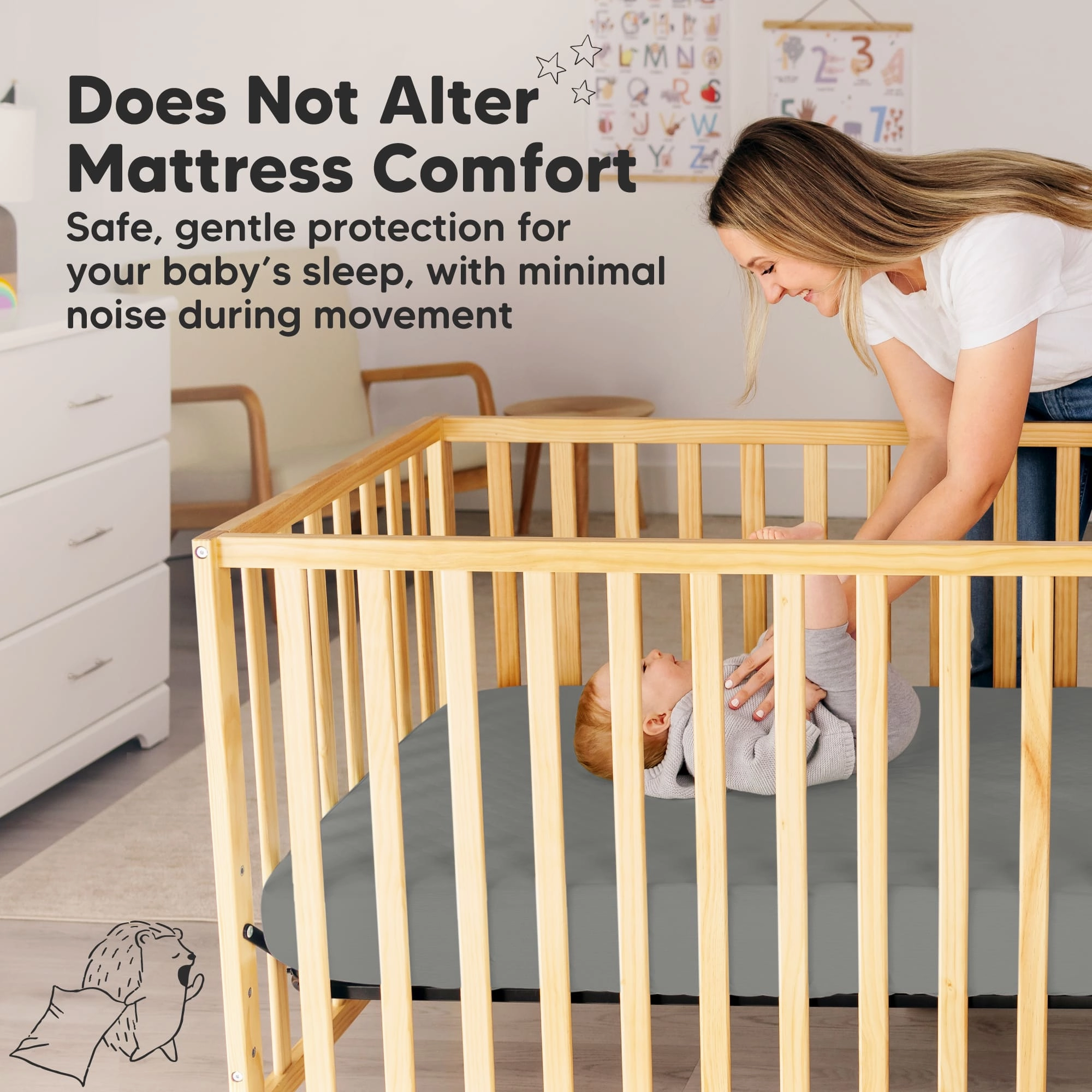 2-Pack Mavy Protect  Waterproof Crib Mattress Protector (Granite)