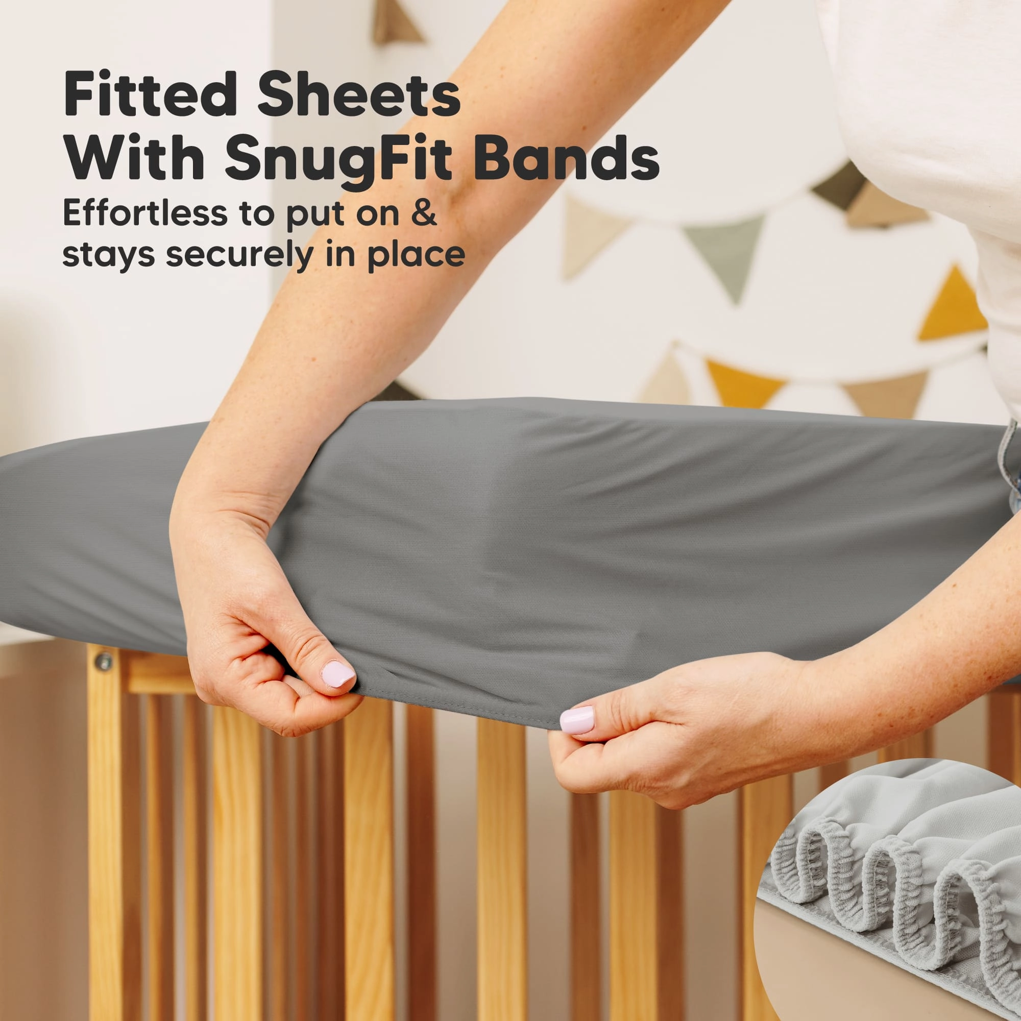 2-Pack Mavy Protect  Waterproof Crib Mattress Protector (Granite)