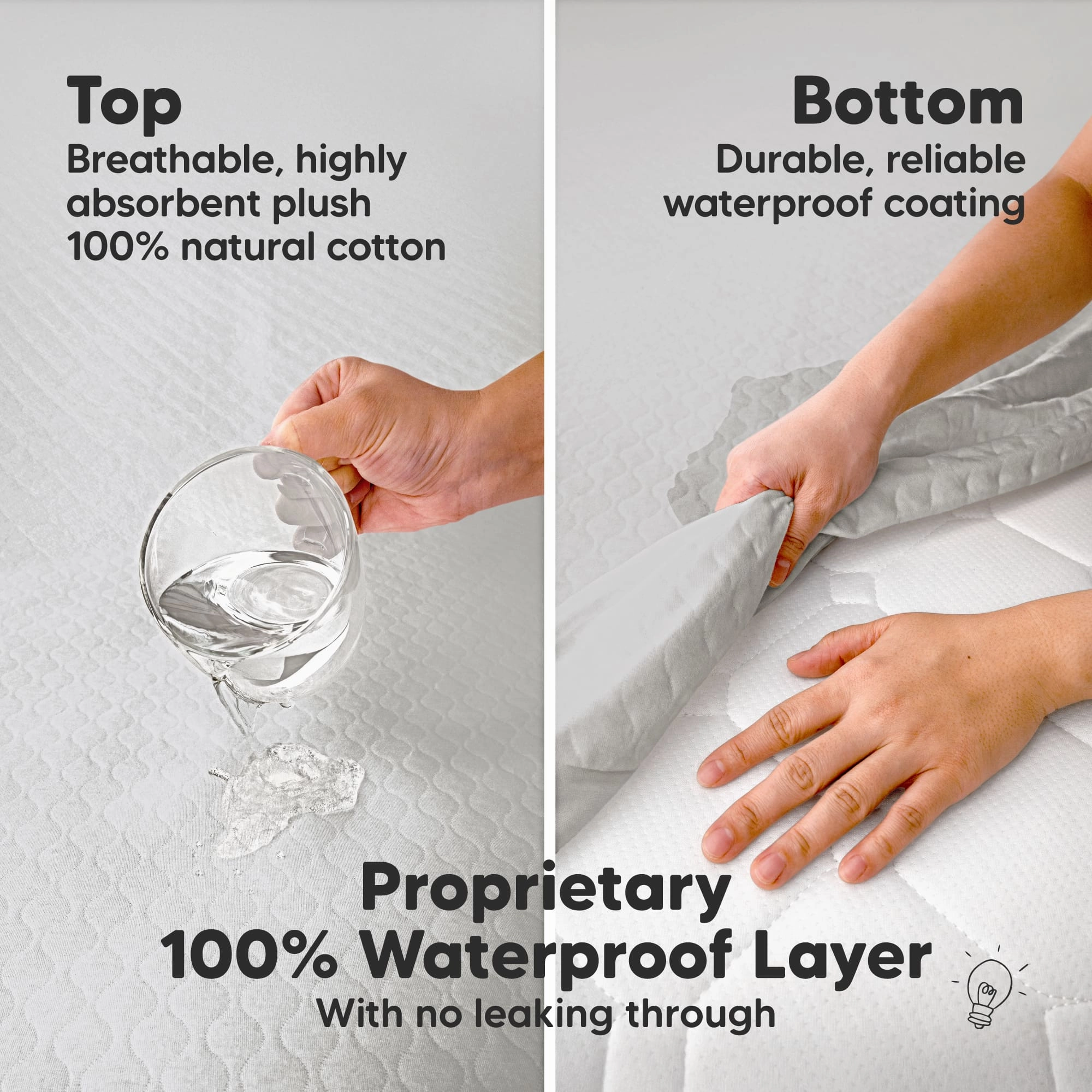 2-Pack Mavy Protect  Waterproof Crib Mattress Protector (Granite)