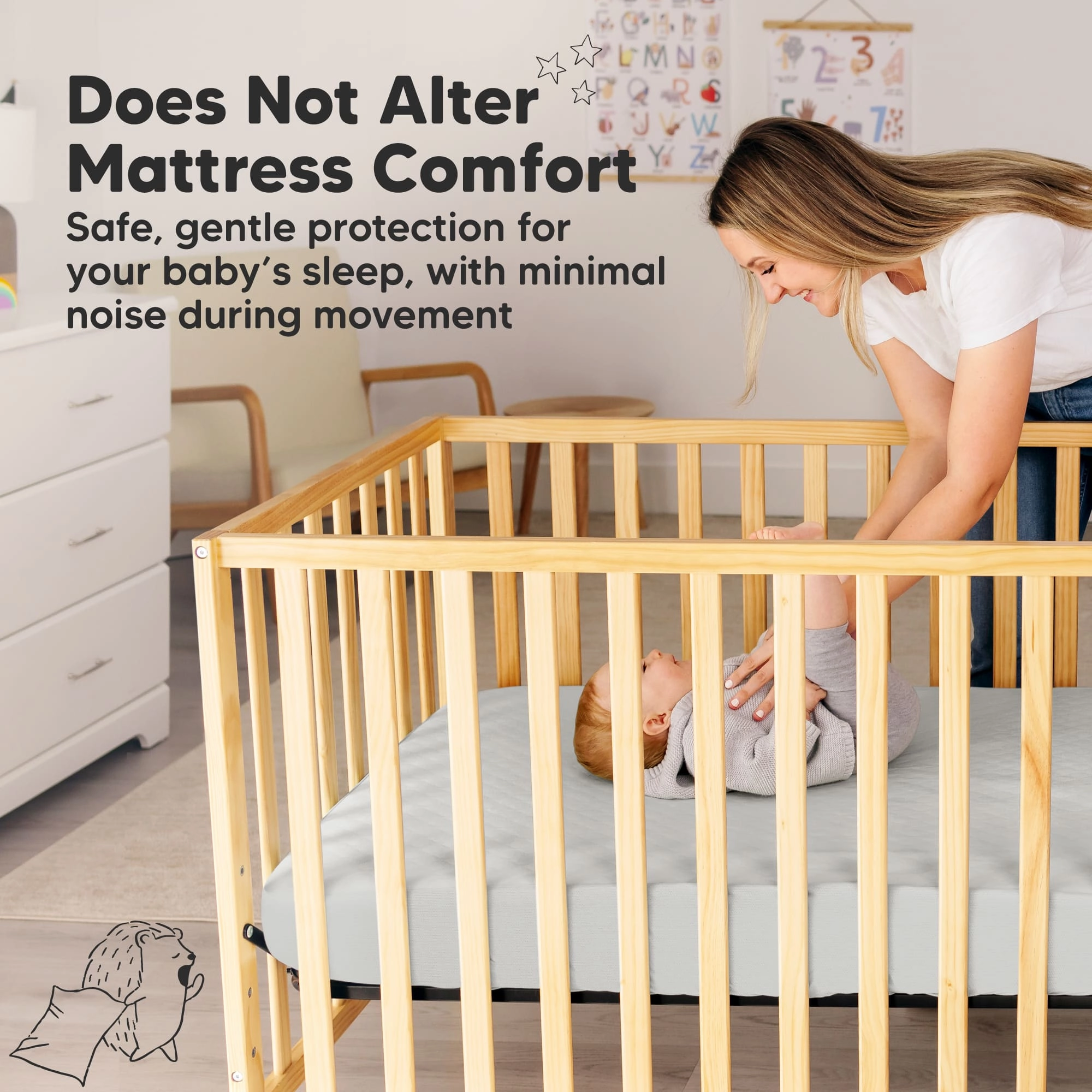 2-Pack Mavy Protect  Waterproof Crib Mattress Protector (Pearl Gray)
