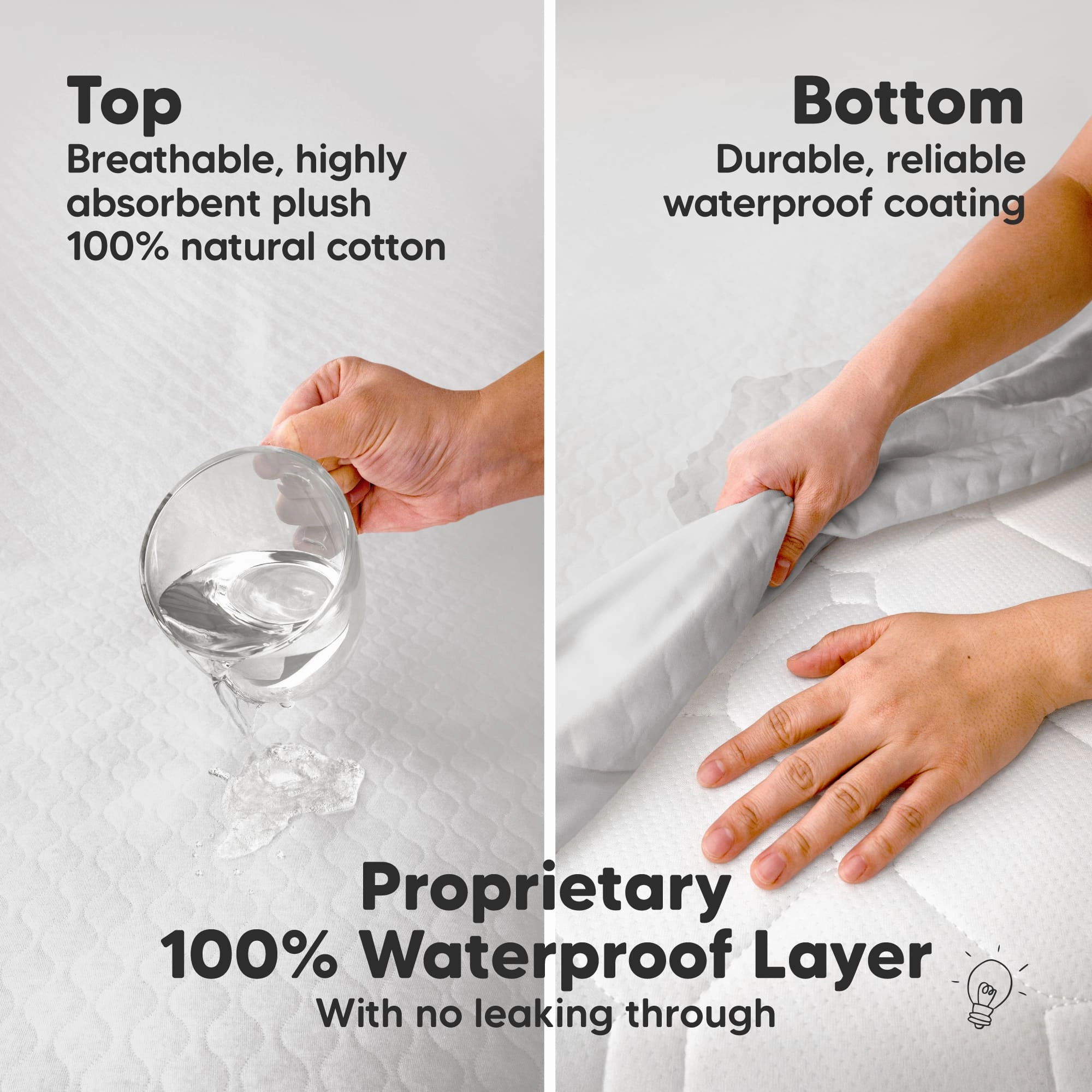 2-Pack Mavy Protect  Waterproof Crib Mattress Protector (Pearl Gray)