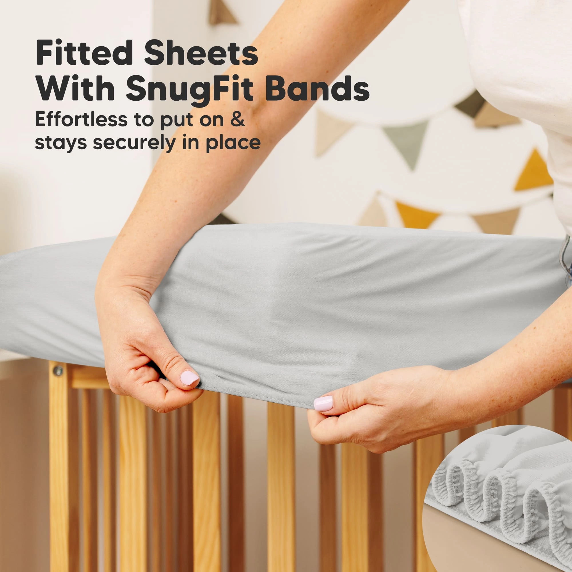 2-Pack Mavy Protect  Waterproof Crib Mattress Protector (Pearl Gray)