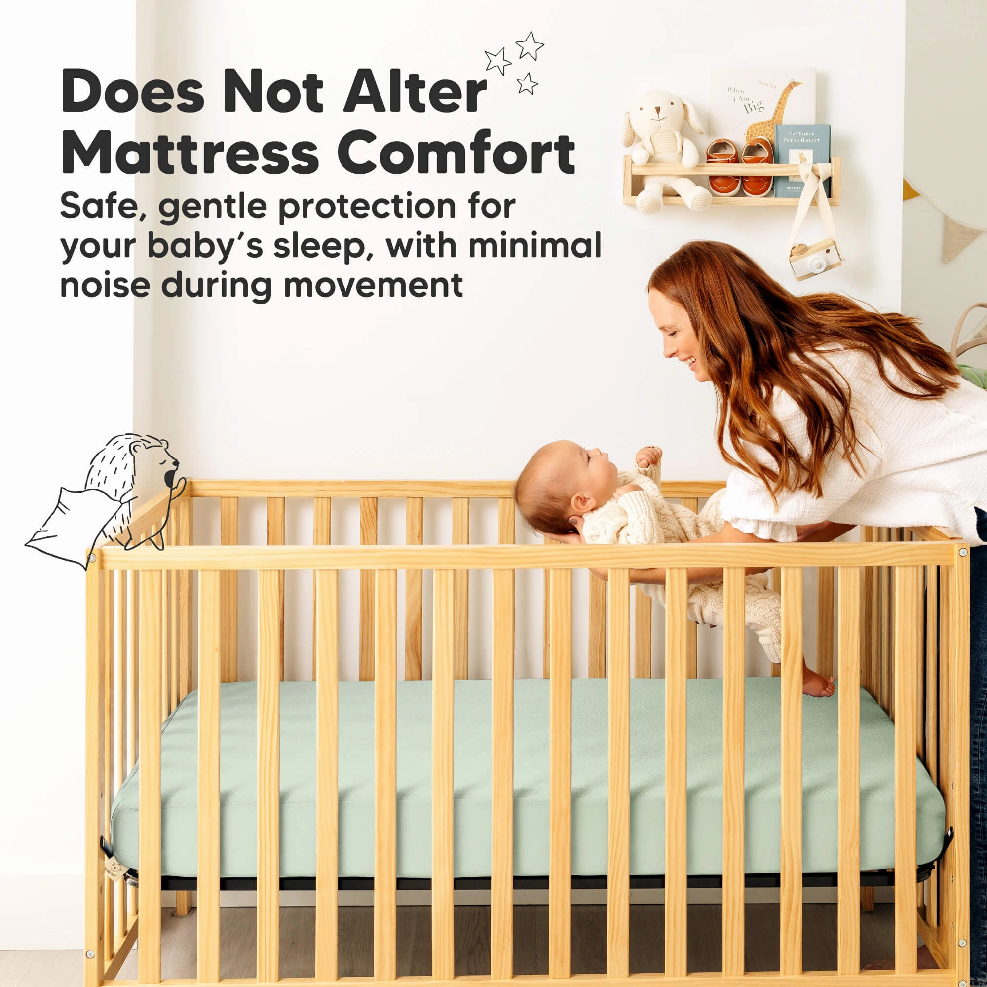 2-Pack Quin Protect  Waterproof Crib Mattress Protector (Aloe)