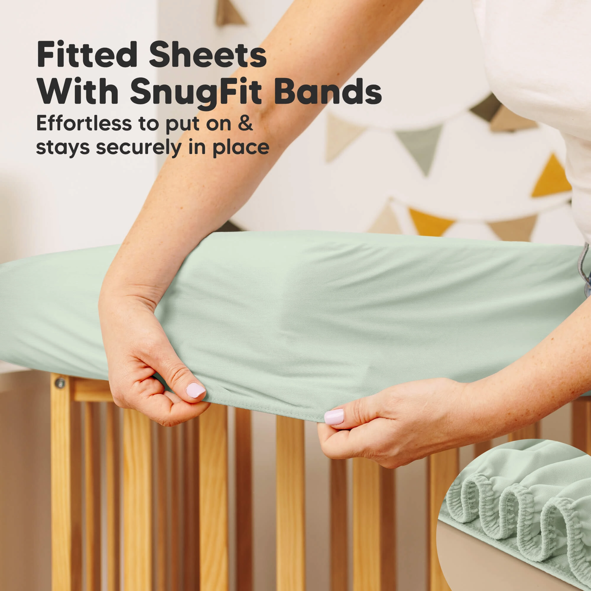 2-Pack Quin Protect  Waterproof Crib Mattress Protector (Aloe)
