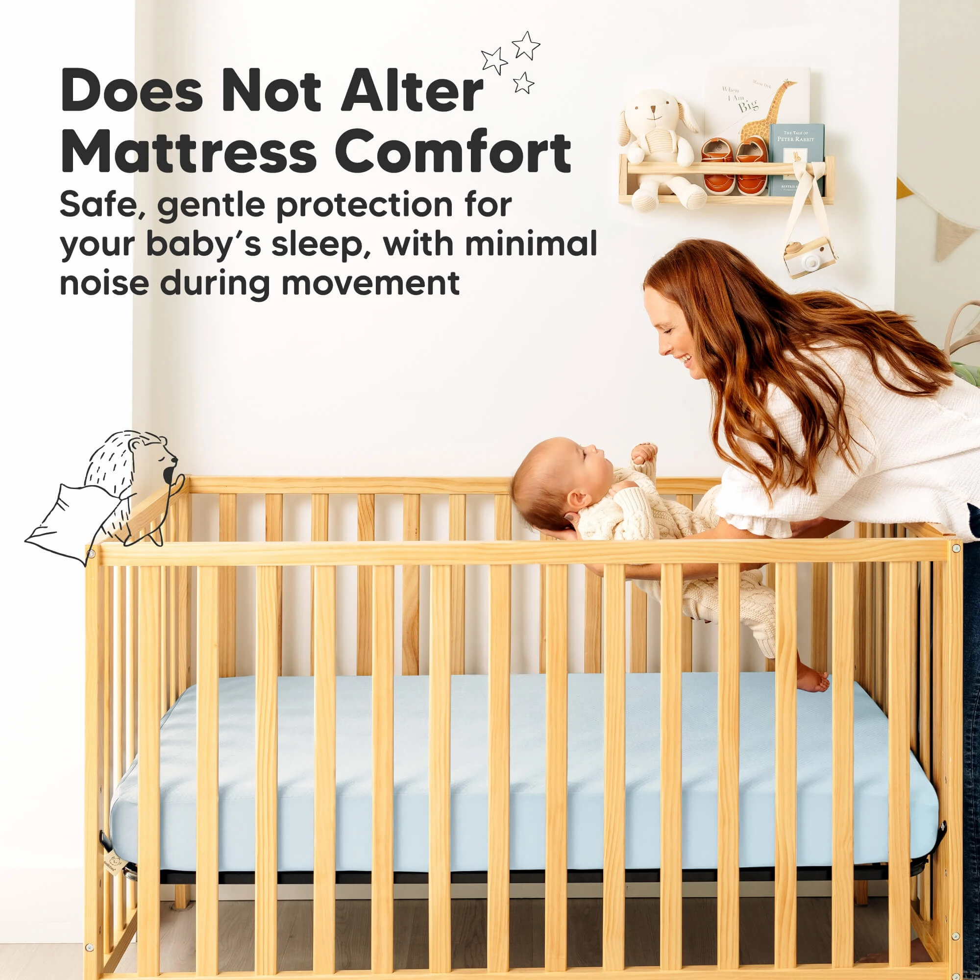 2-Pack Quin Protect  Waterproof Crib Mattress Protector (Glacier)