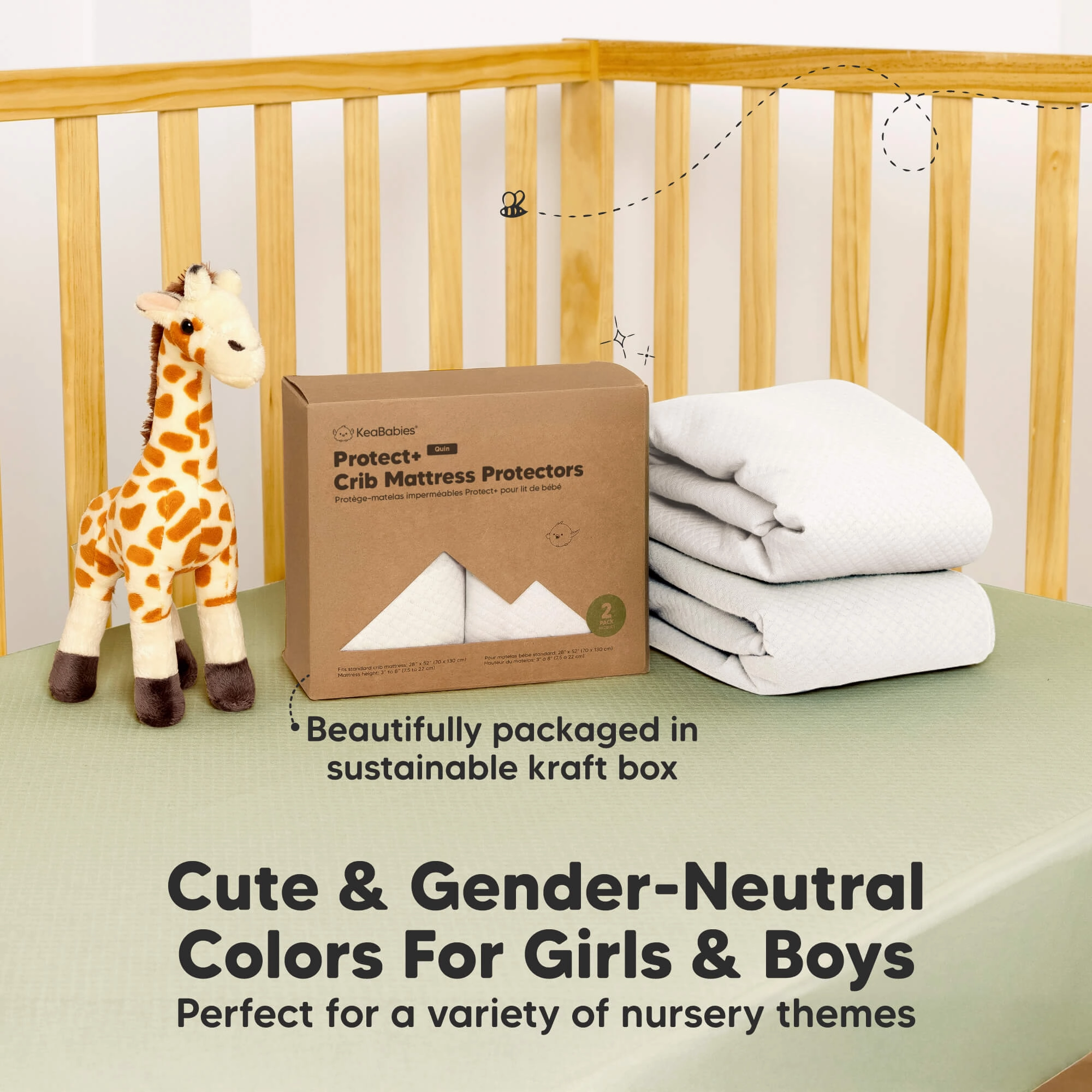 2-Pack Quin Protect  Waterproof Crib Mattress Protector