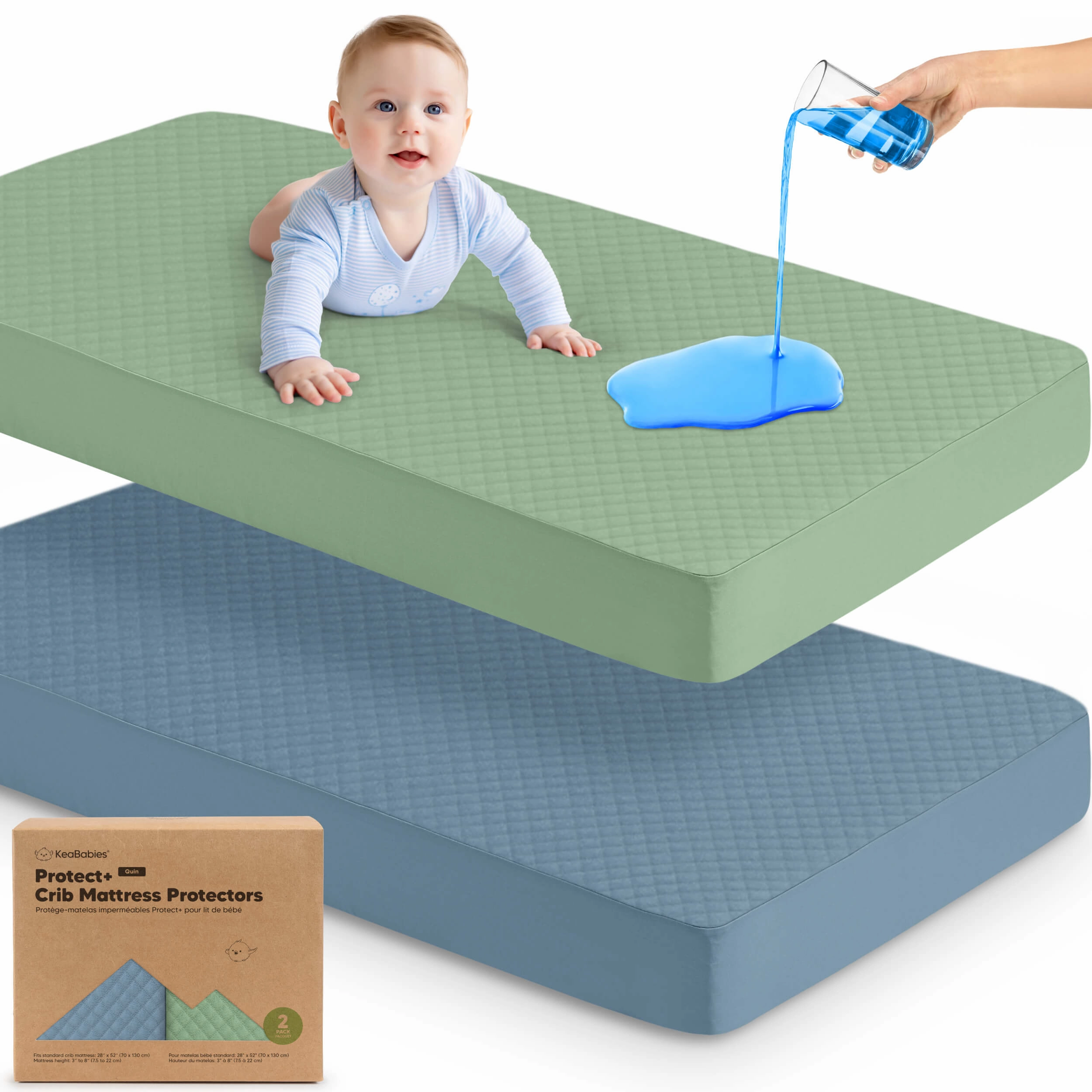 2-Pack Quin Protect  Waterproof Crib Mattress Protector