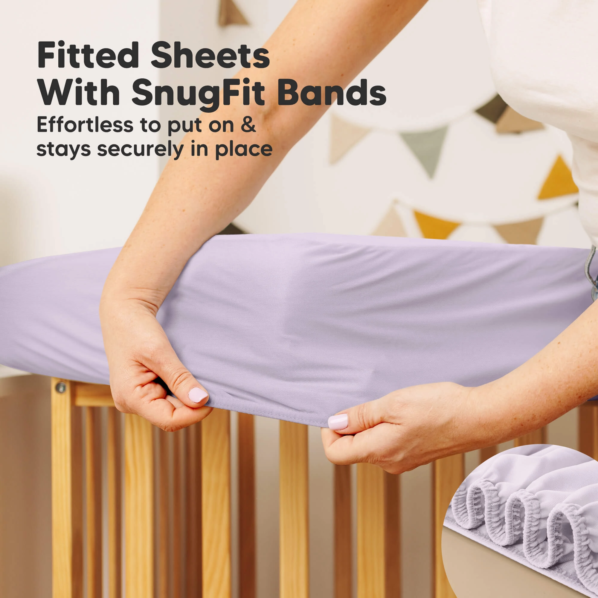 2-Pack Quin Protect  Waterproof Crib Mattress Protector (Lilac)