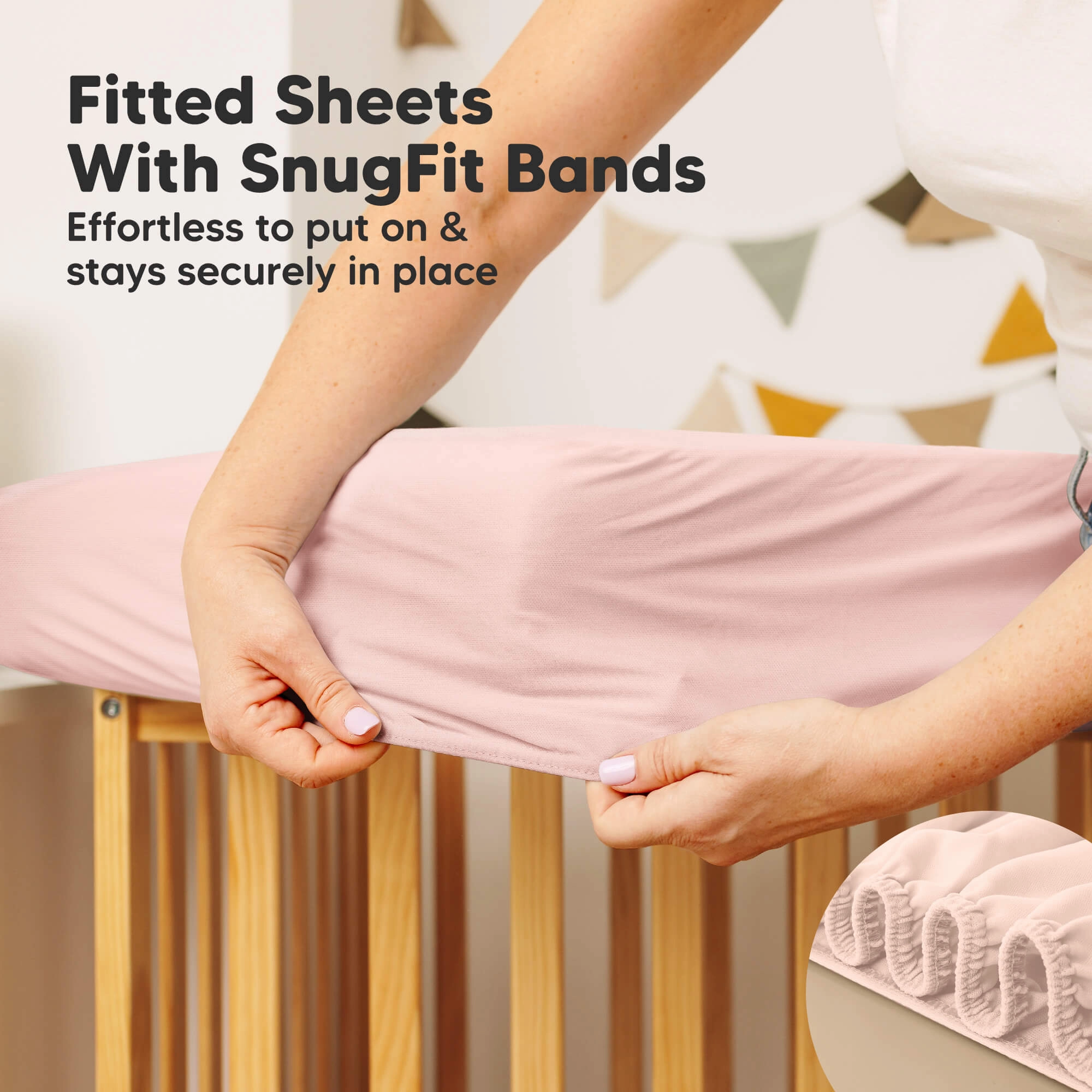 2-Pack Quin Protect  Waterproof Crib Mattress Protector (Mist Rose)