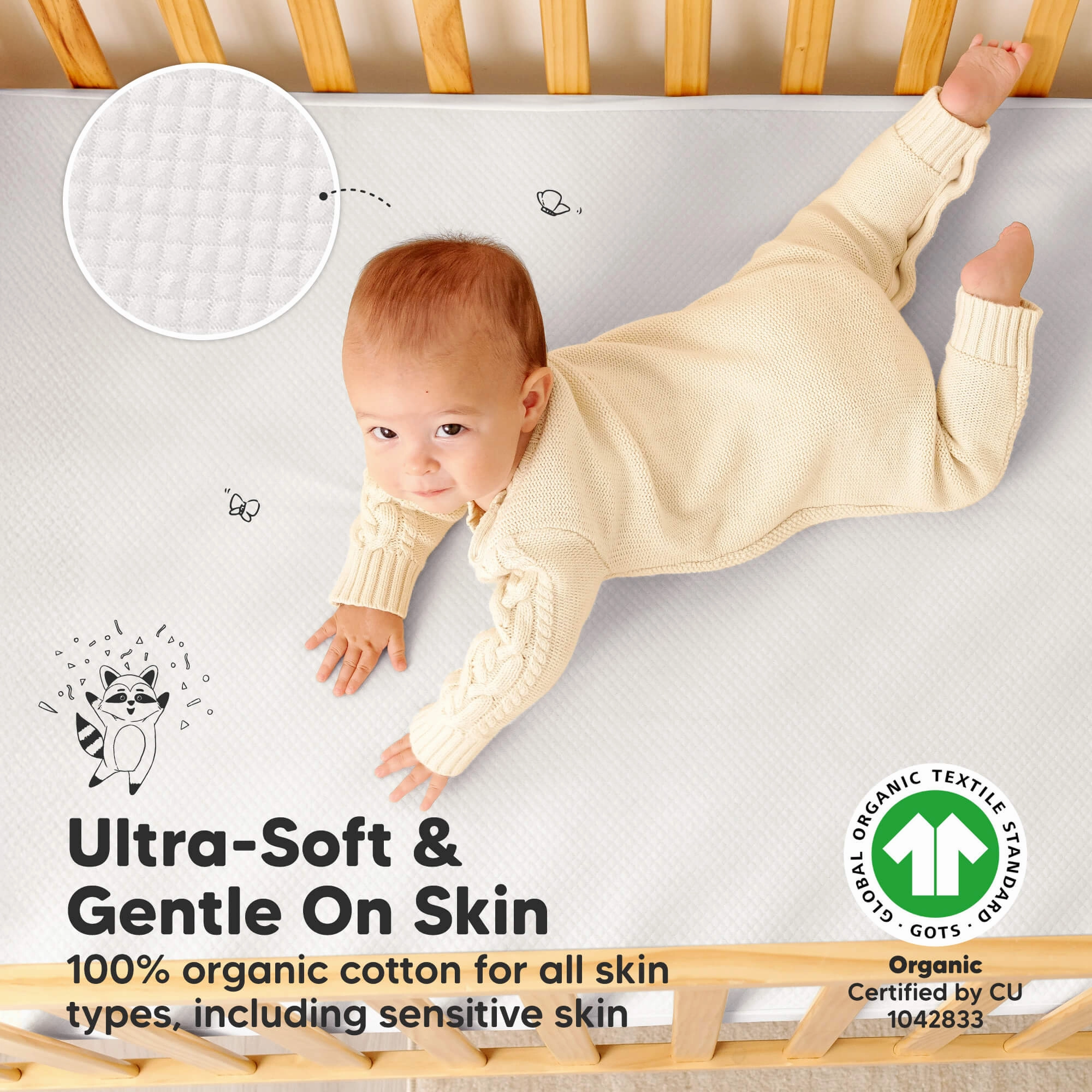 2-Pack Quin Protect  Waterproof Crib Mattress Protector