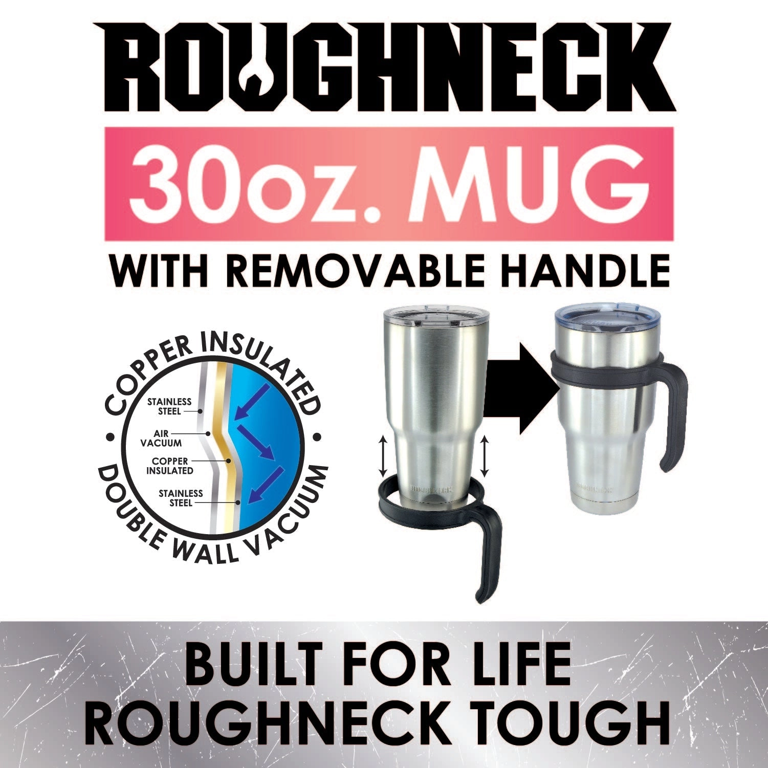 30 oz Insulated Stainless-Steel Cup with Handle and Straw Assortment - 17 Pieces Per Pack 88530