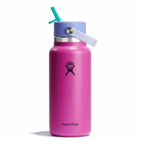 32oz Wide Mouth Flex Straw Water Bottle - Holiday Punch (See Description)