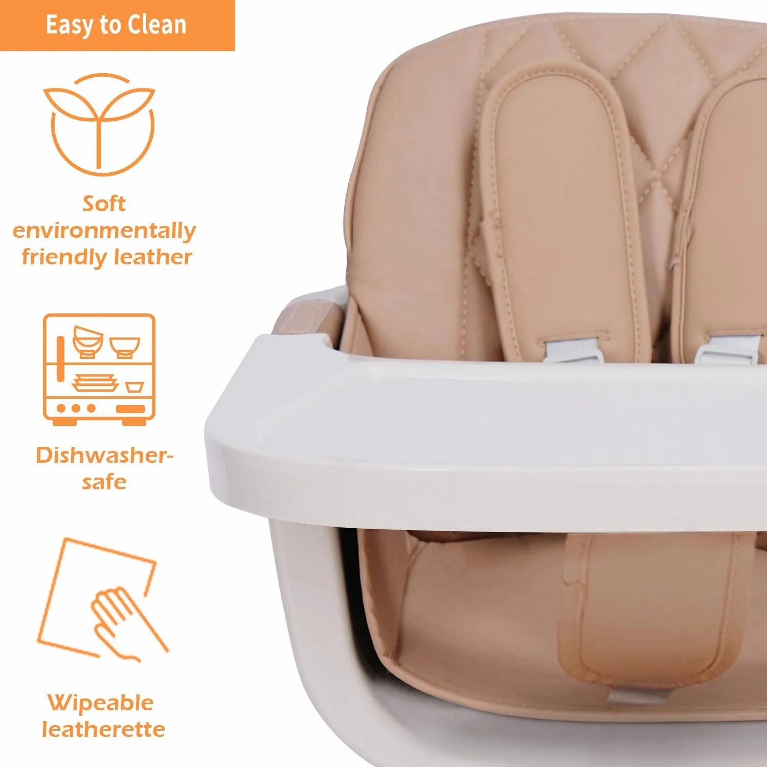3-in-1 Convertible Wooden High Chair, Brown Color