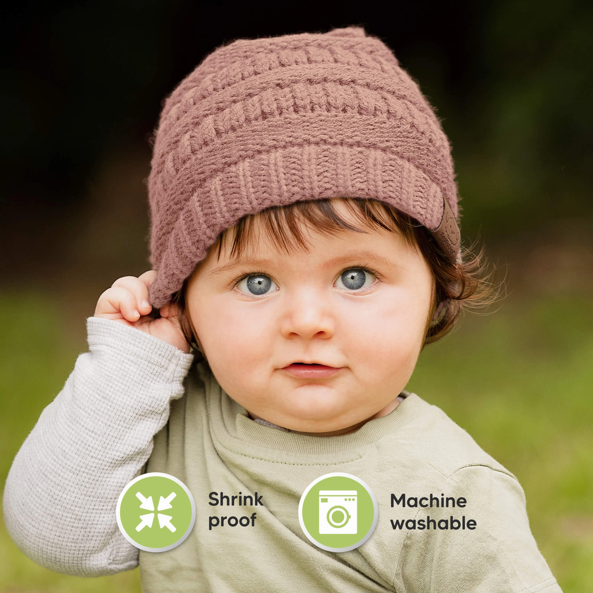 3-Pack Warmzy Baby Beanies (Wine, M)