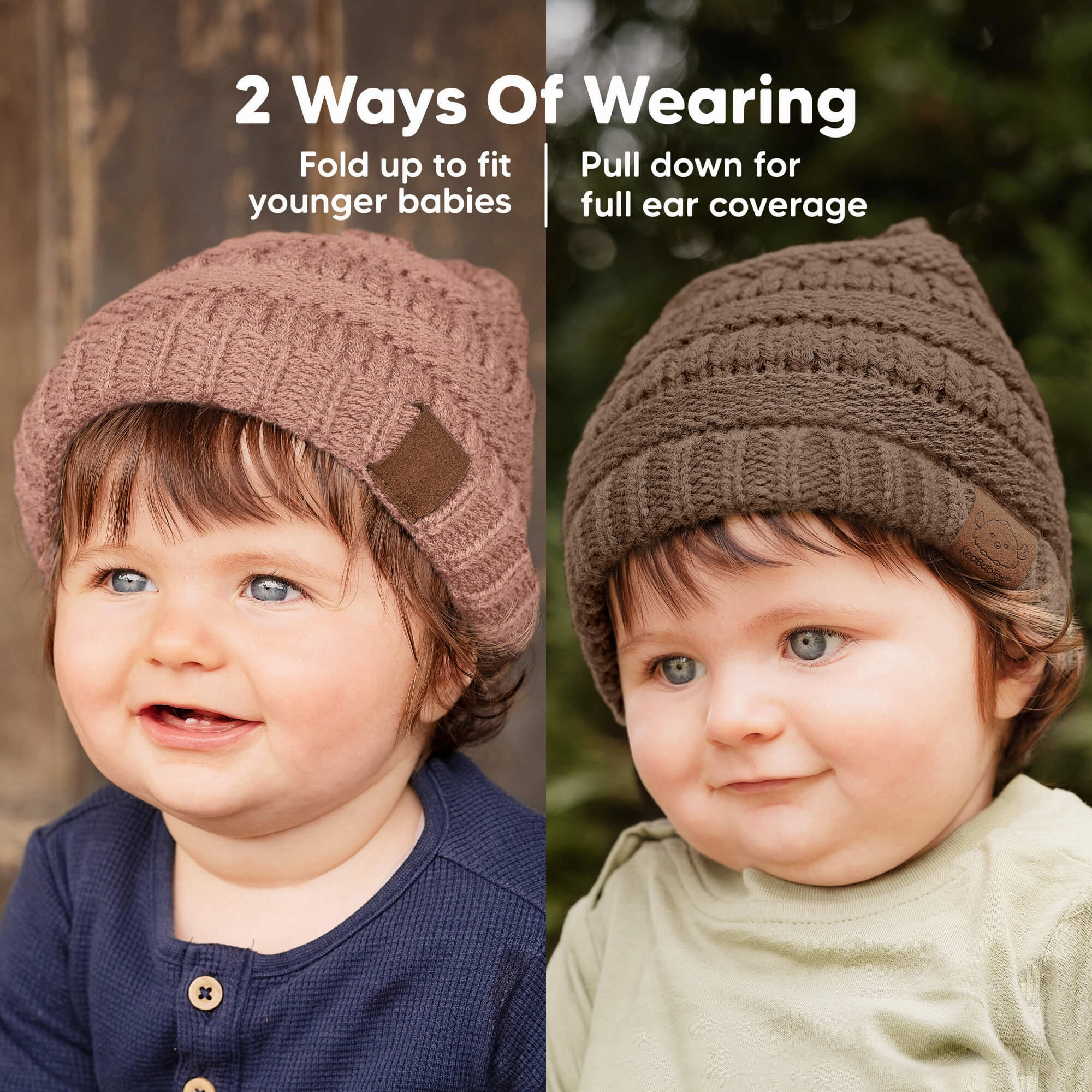 3-Pack Warmzy Baby Beanies (Wine, M)