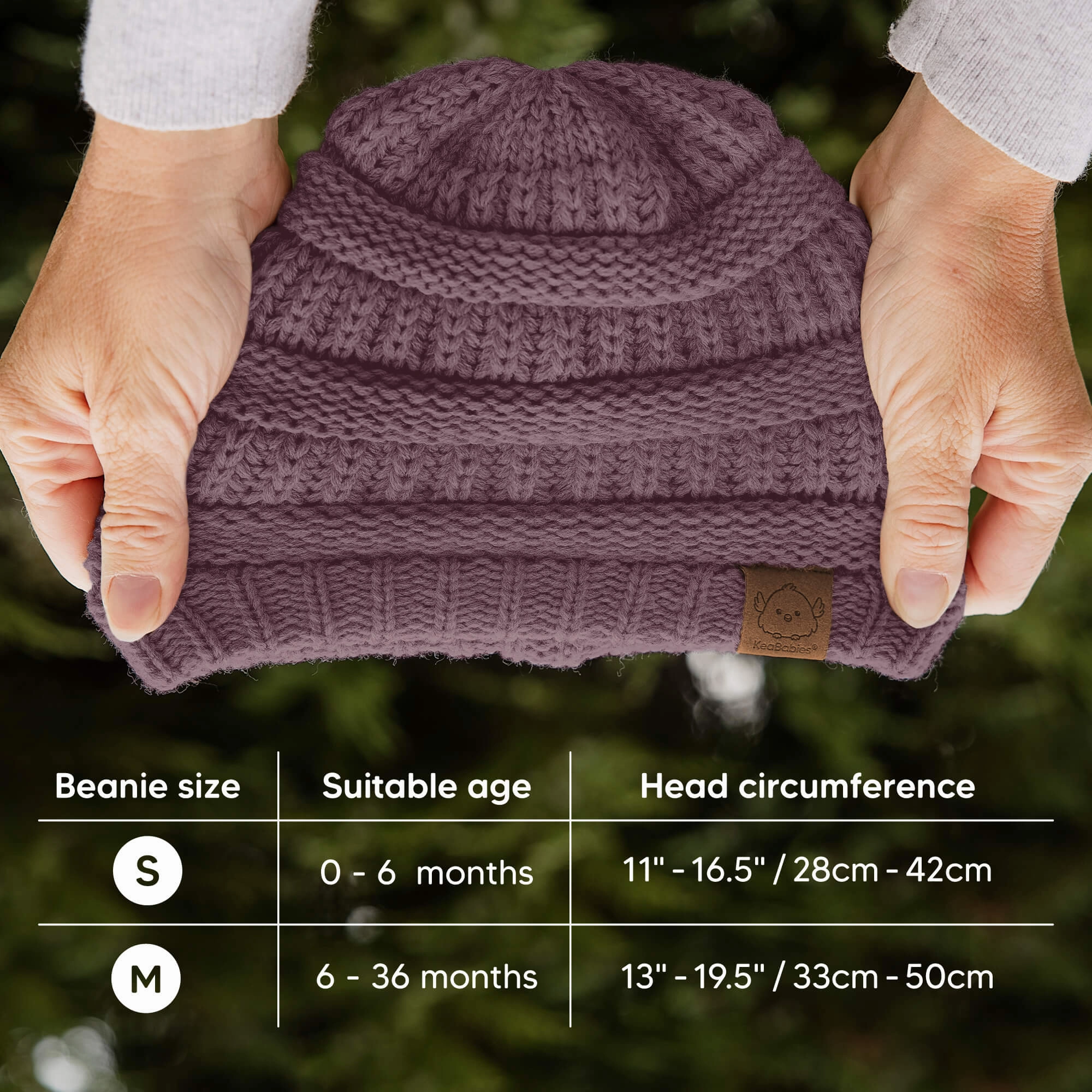 3-Pack Warmzy Baby Beanies (Wine, M)