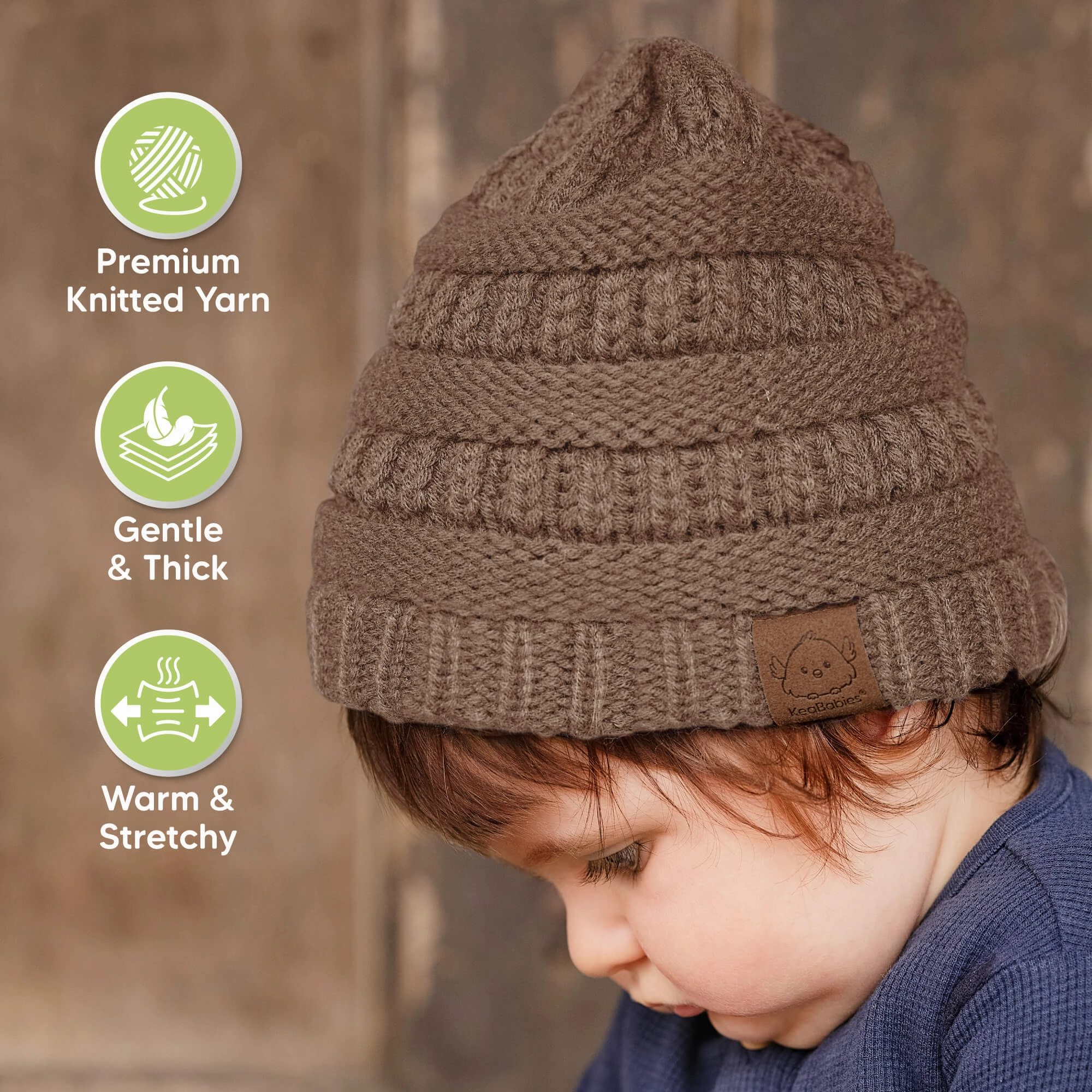 3-Pack Warmzy Baby Beanies (Wine, M)