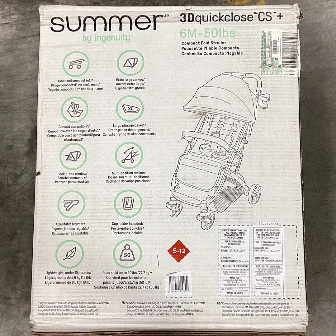 3D Quick Close CS  Standard Stroller - Black