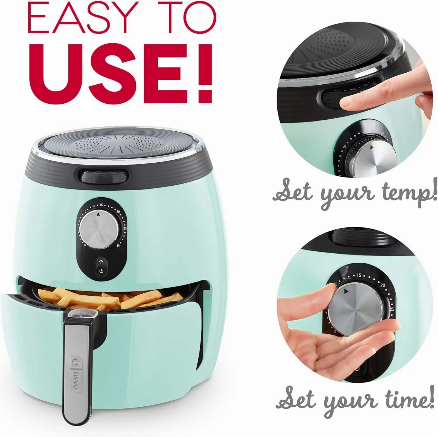 3qt Deluxe Air Fryer - Aqua