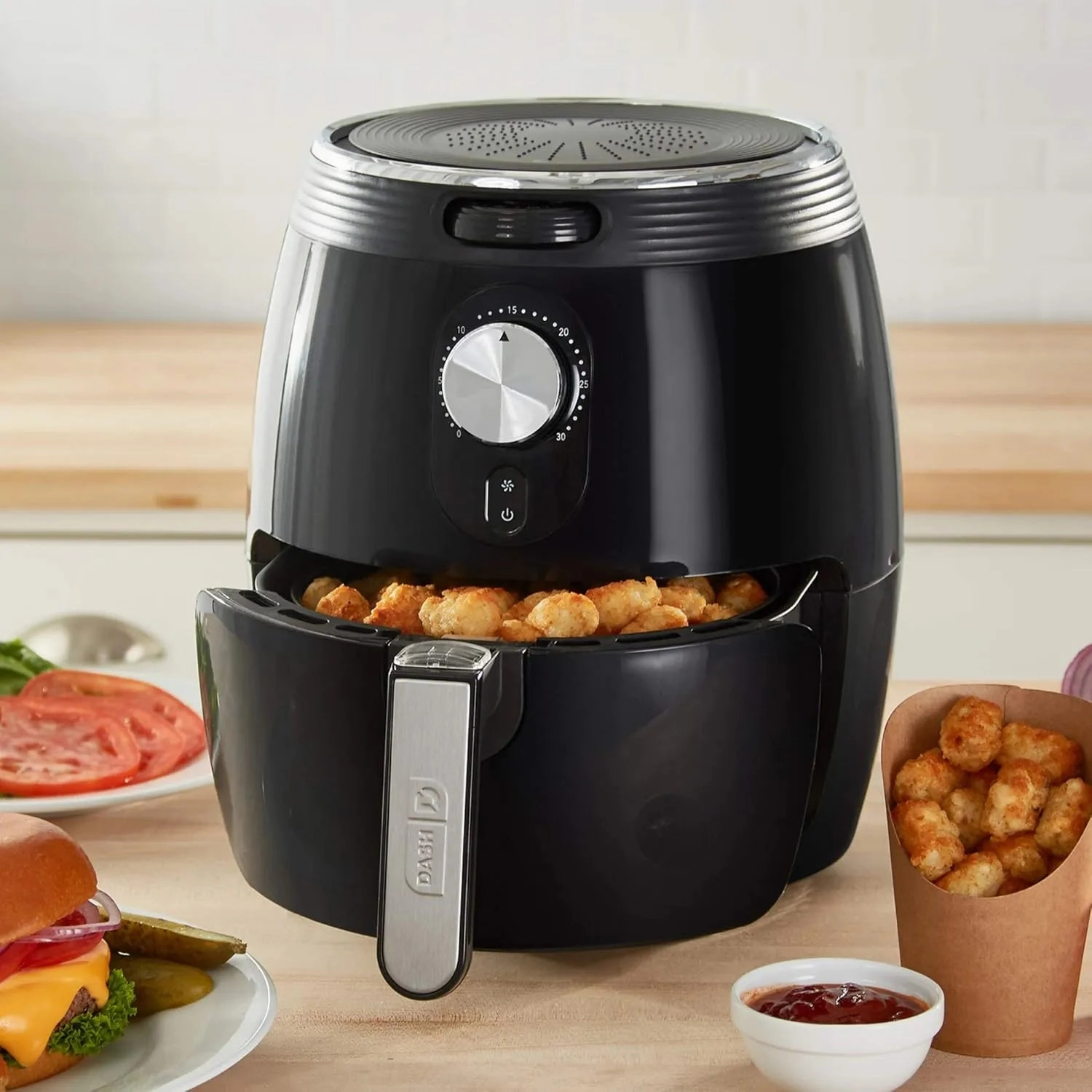 3qt Deluxe Air Fryer - Black