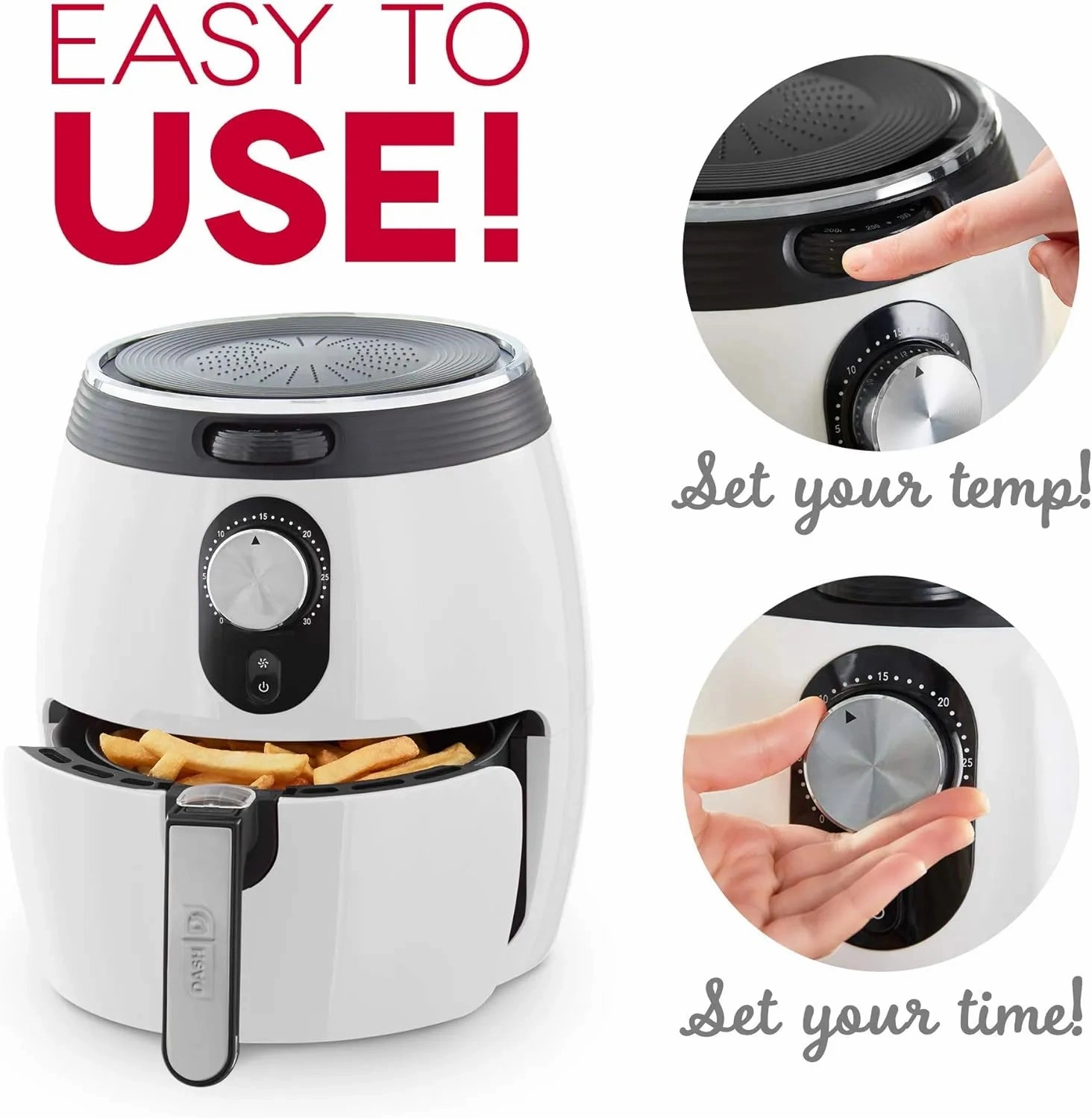 3qt Deluxe Air Fryer - White