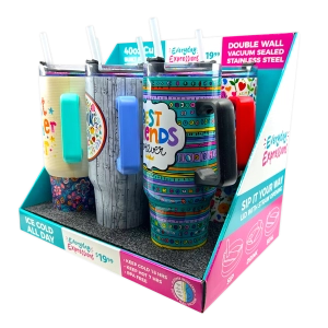 40 oz Stainless-Steel Insulated Themed Cups - 6 Pieces Per Retail Ready Display 88577