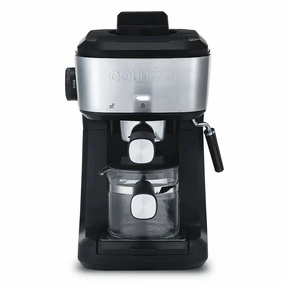 4 Shot Steam Espresso Maker with Frothing Wand -  Black/Stainless Steel