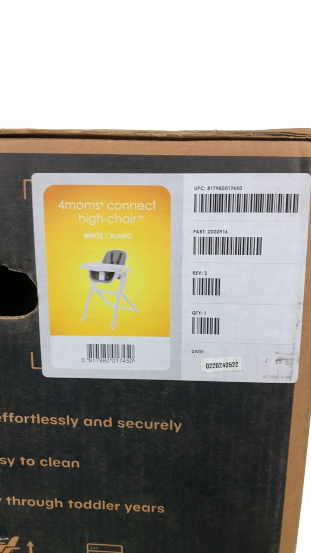 4moms Connect High Chair, White and Grey
