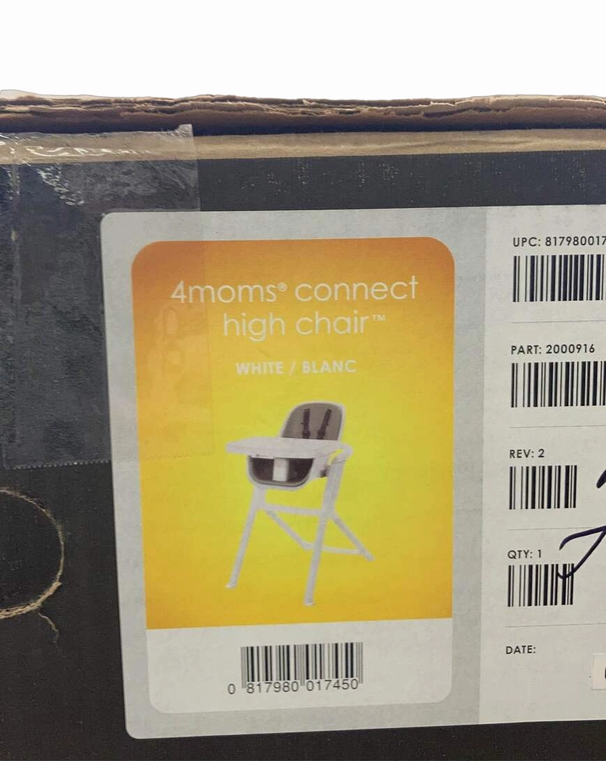 4moms Connect High Chair, White and Grey