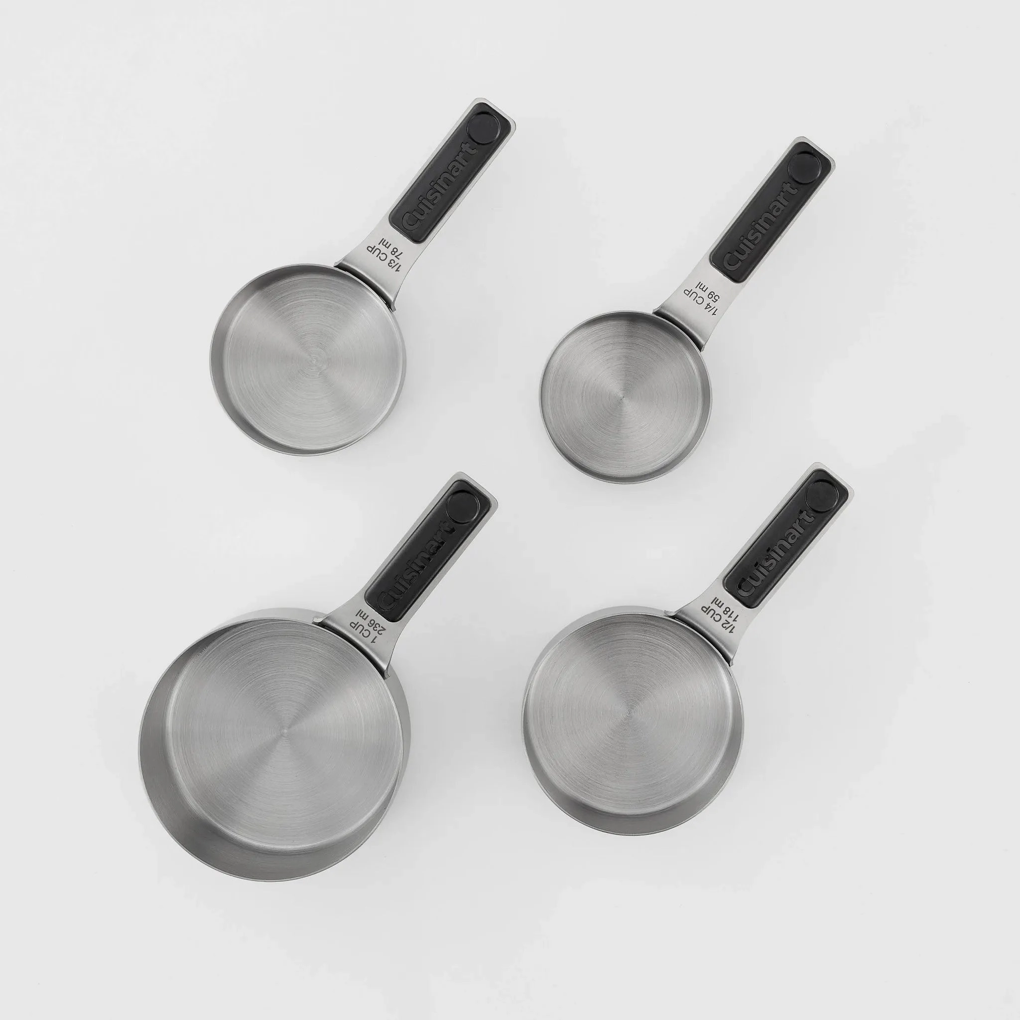 4pc Stainless Steel Magnetic Measuring Cup Set Black/Silver