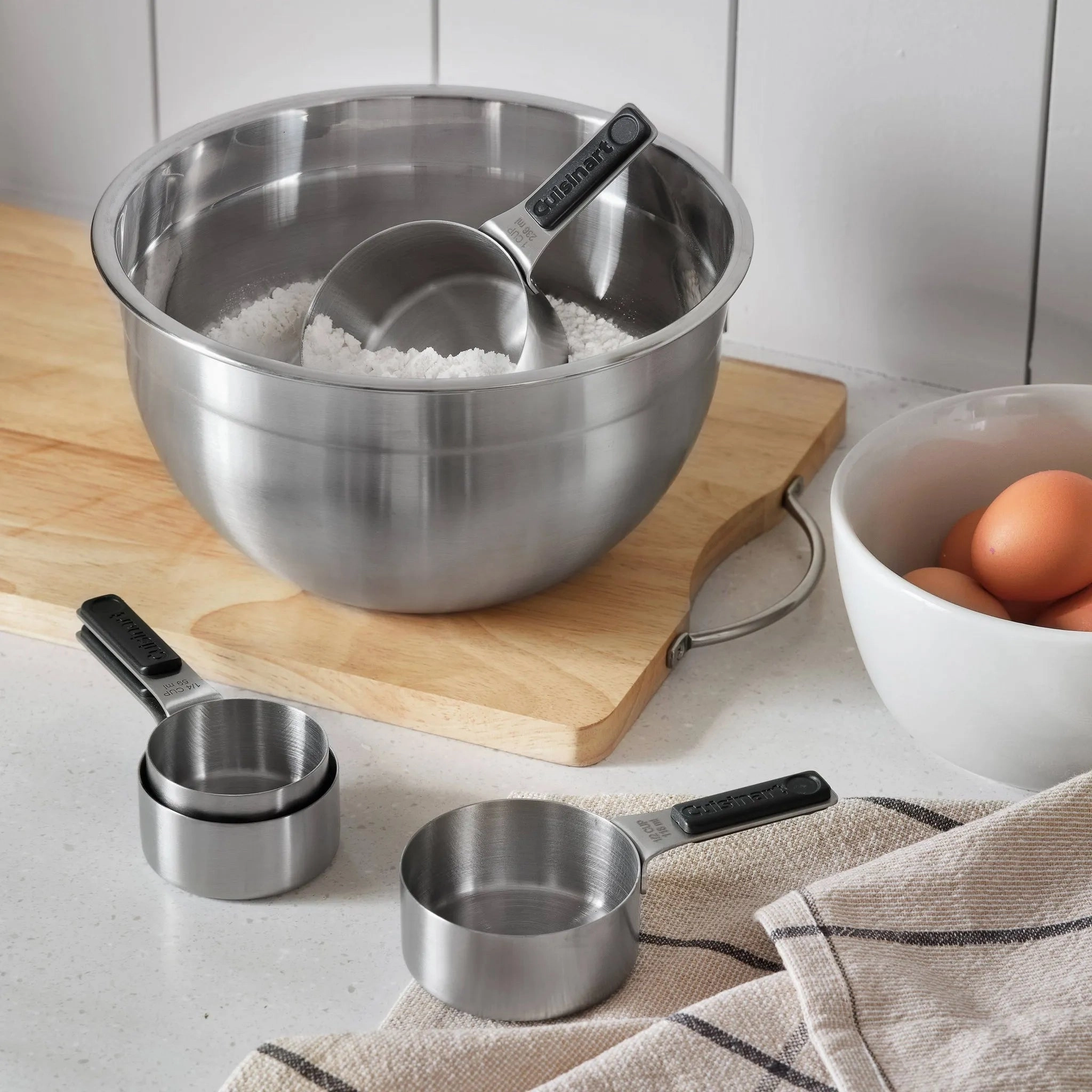 4pc Stainless Steel Magnetic Measuring Cup Set Black/Silver