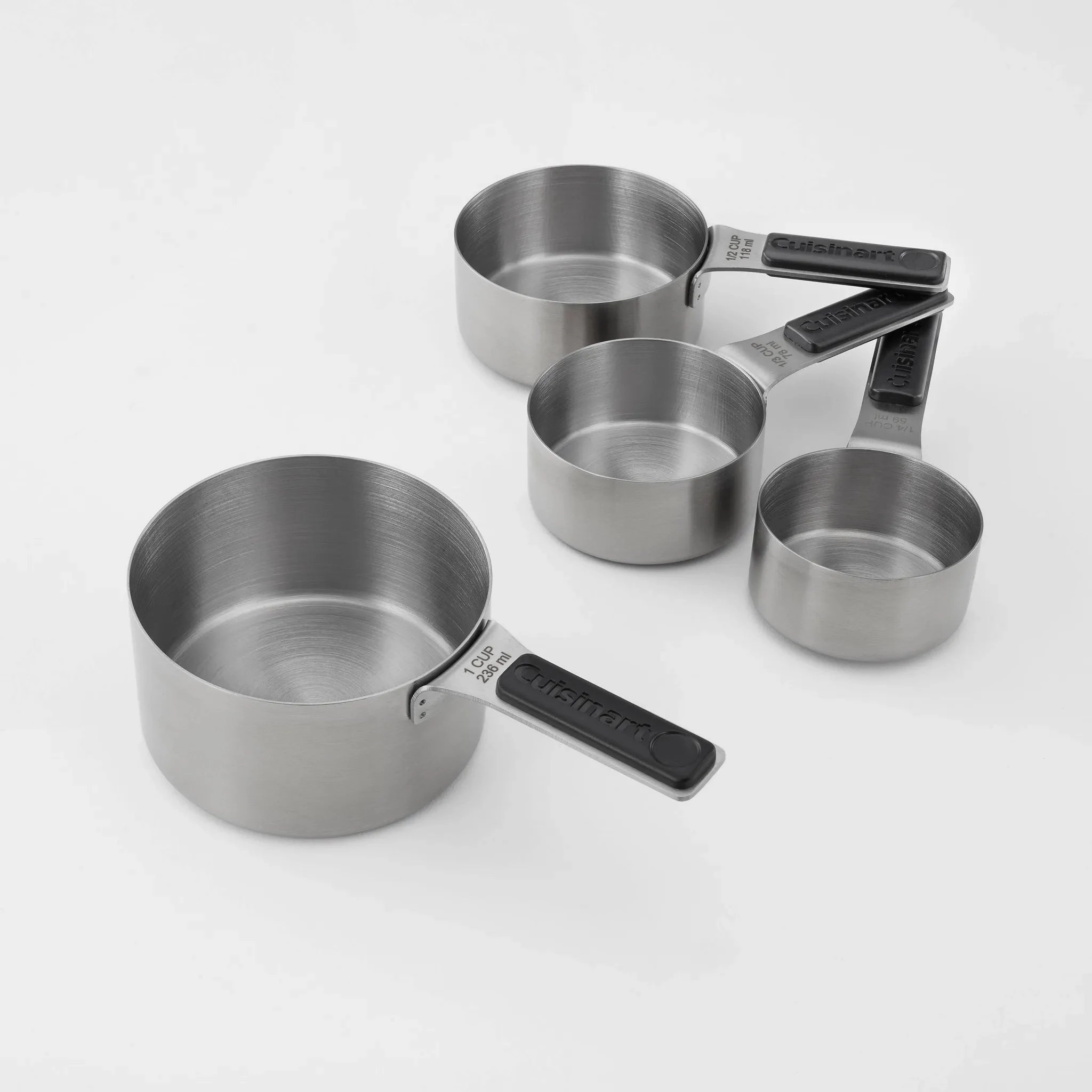4pc Stainless Steel Magnetic Measuring Cup Set Black/Silver