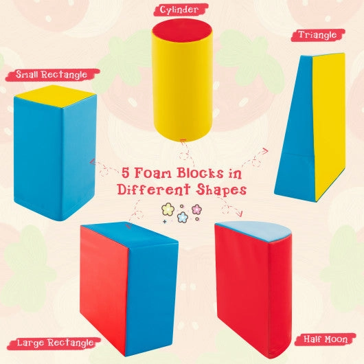 5-Piece Kids Climb and Crawl Activity Playset-Red