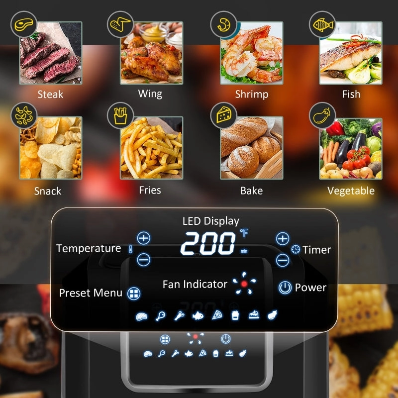 6.9 Quart Air Fryers Oven with Digital Display
