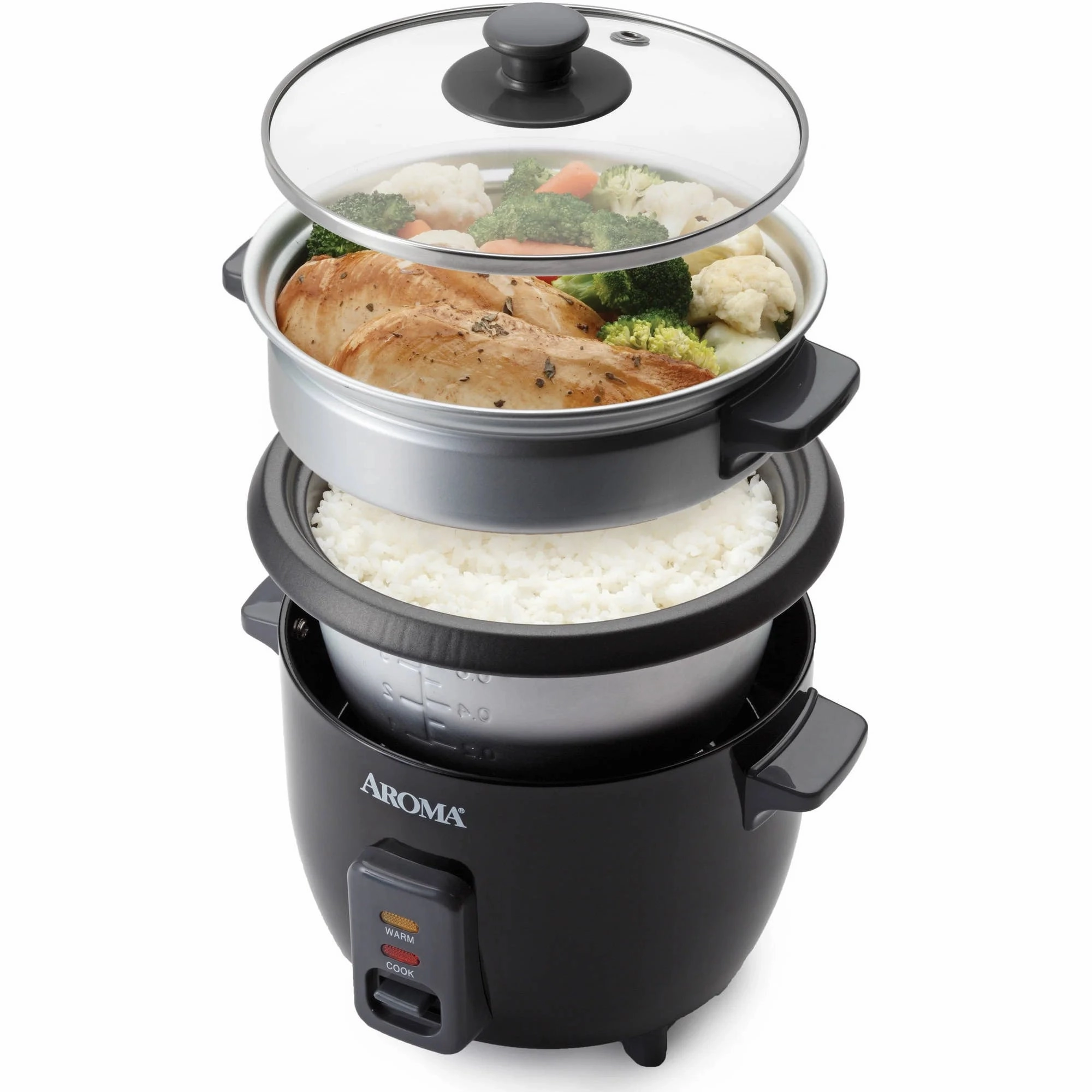 6-Cup Pot Style Rice Cooker - Black