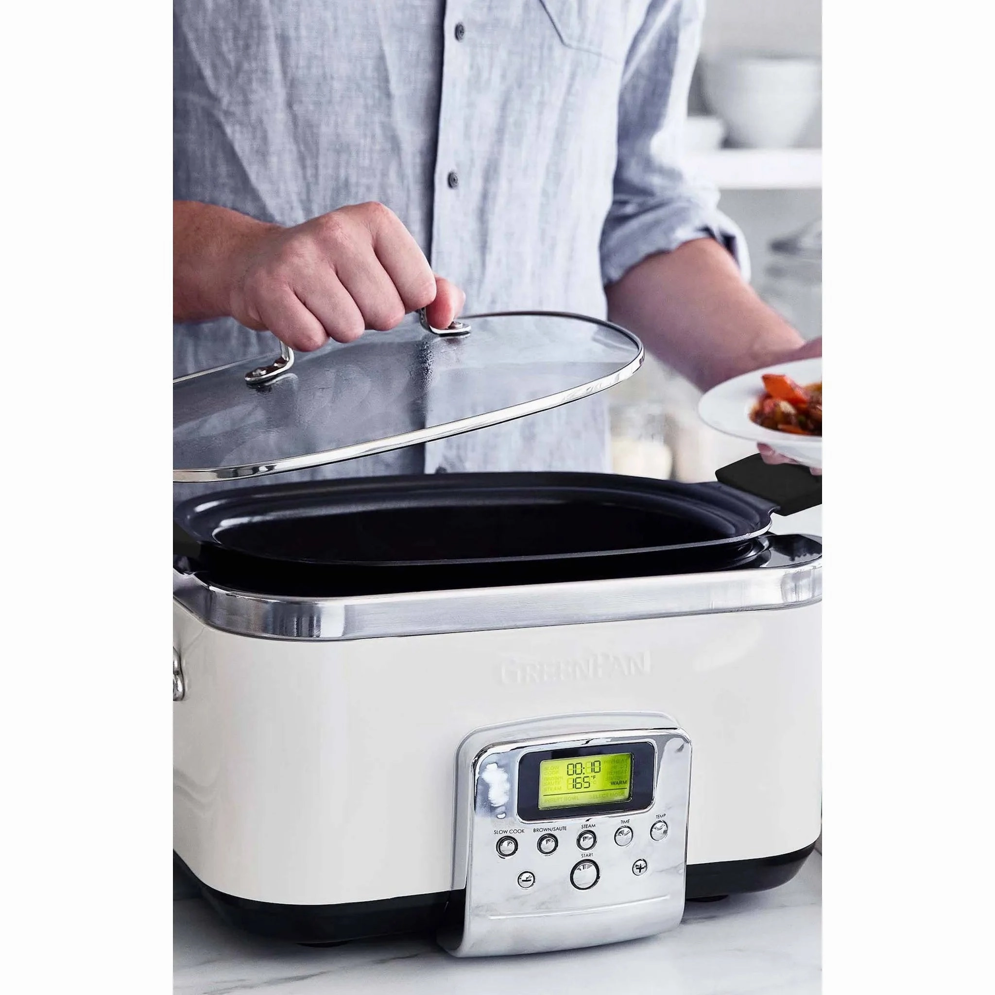 6qt Ceramic Slow Cooker - Cloud Cream