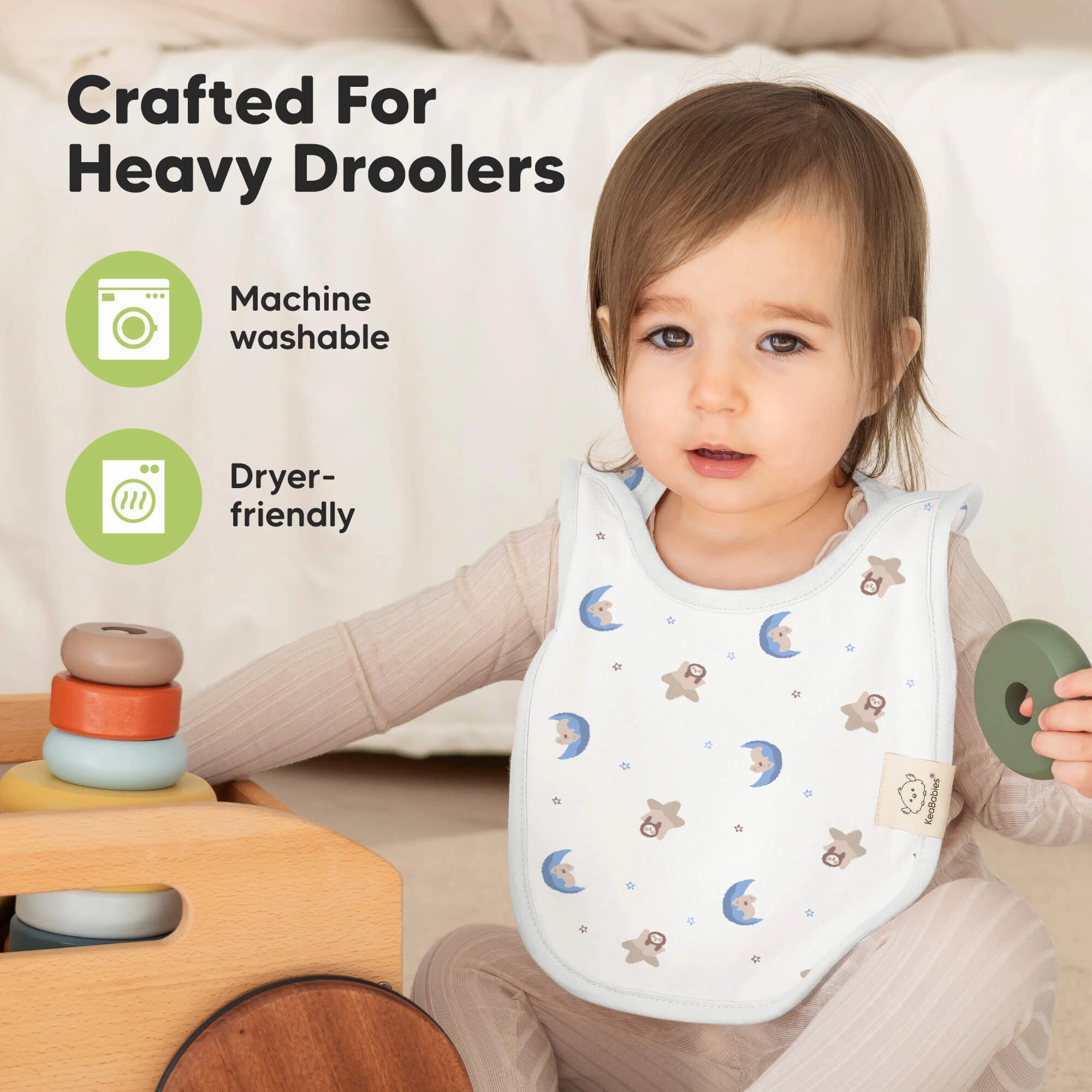 8-Pack Hallo Drool Bibs (Cosmo)