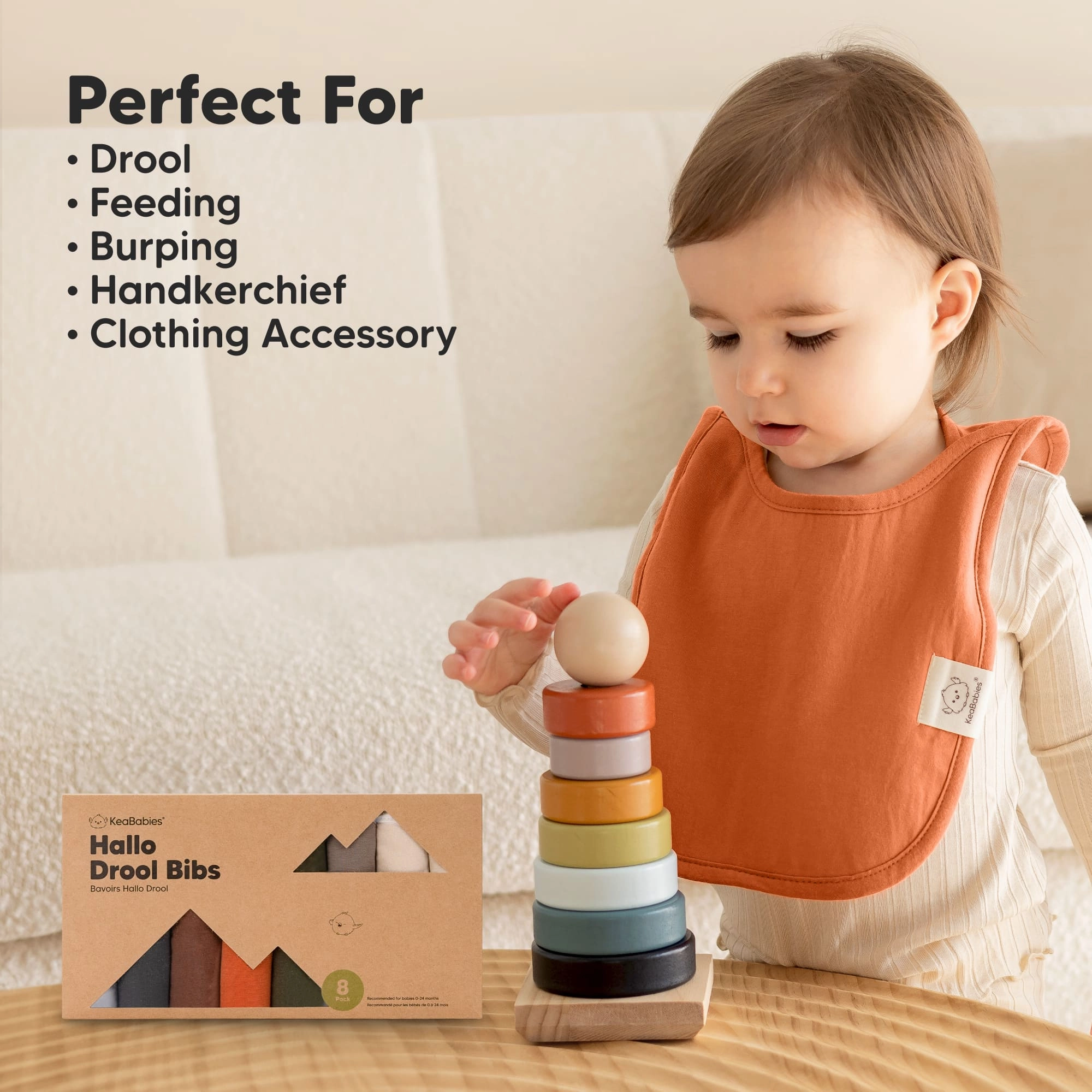 8-Pack Hallo Drool Bibs (Eclipse)