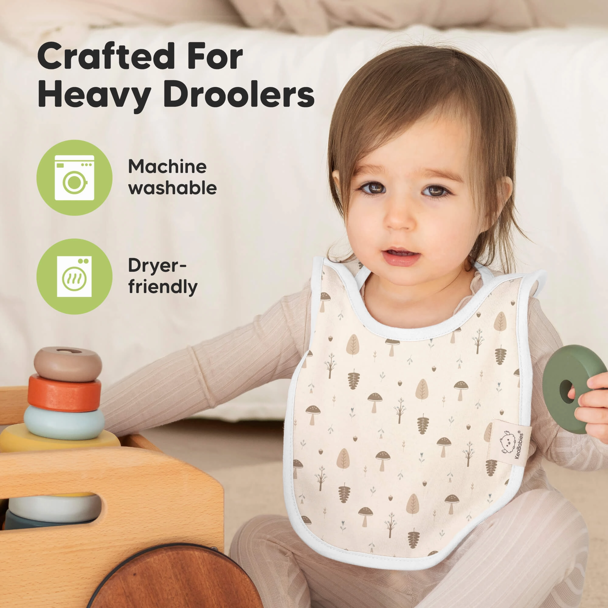8-Pack Hallo Drool Bibs (Fall Spores)