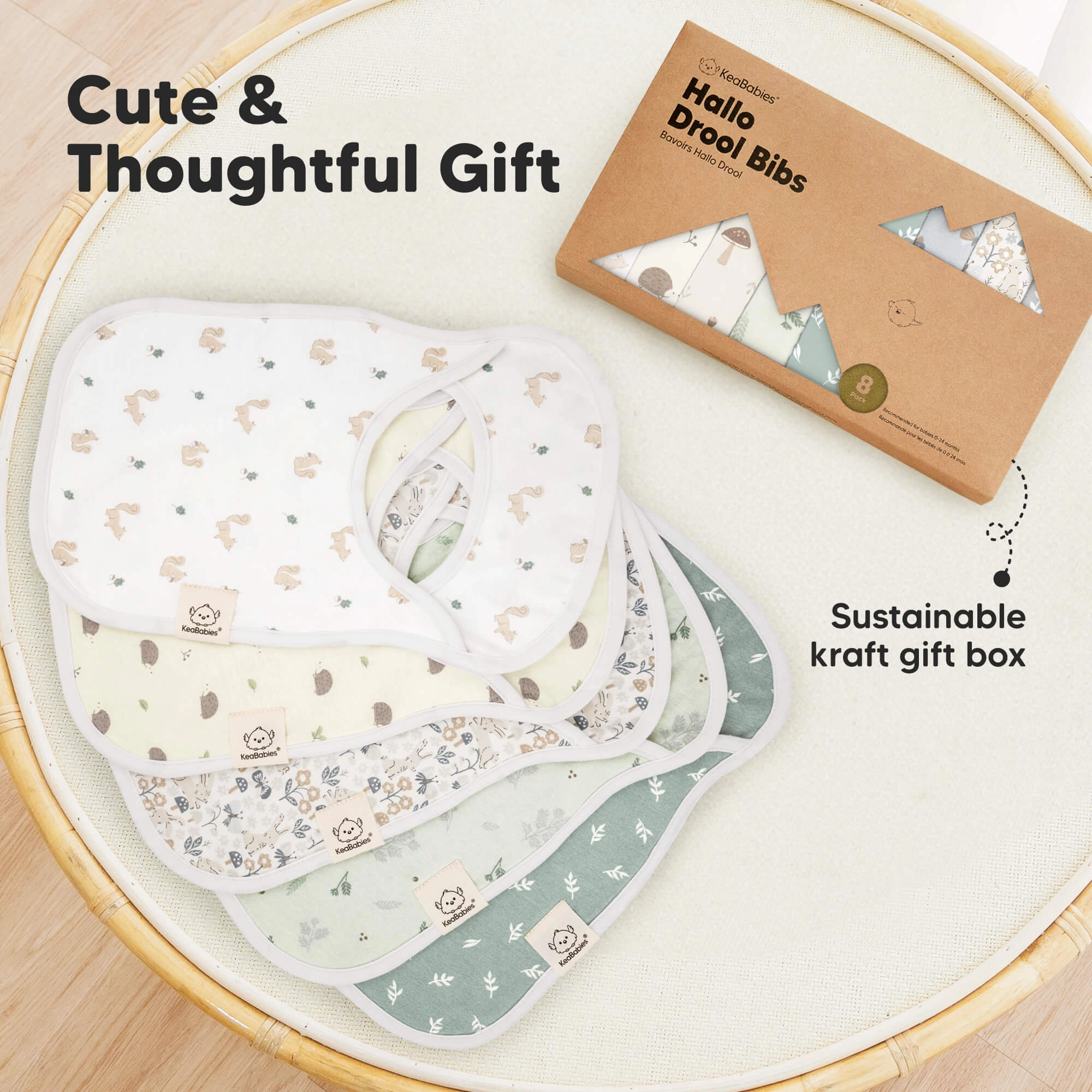 8-Pack Hallo Drool Bibs (Fall Spores)
