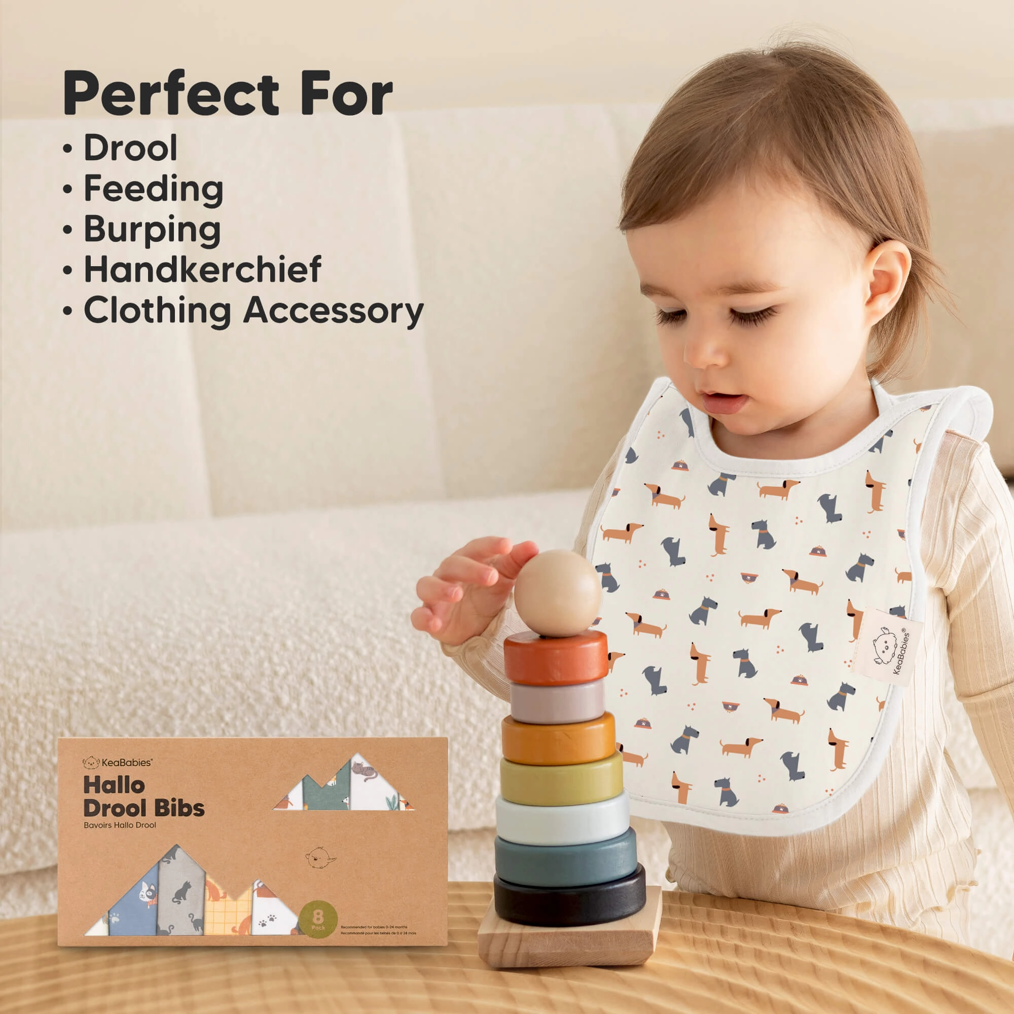 8-Pack Hallo Drool Bibs (Fall Spores)